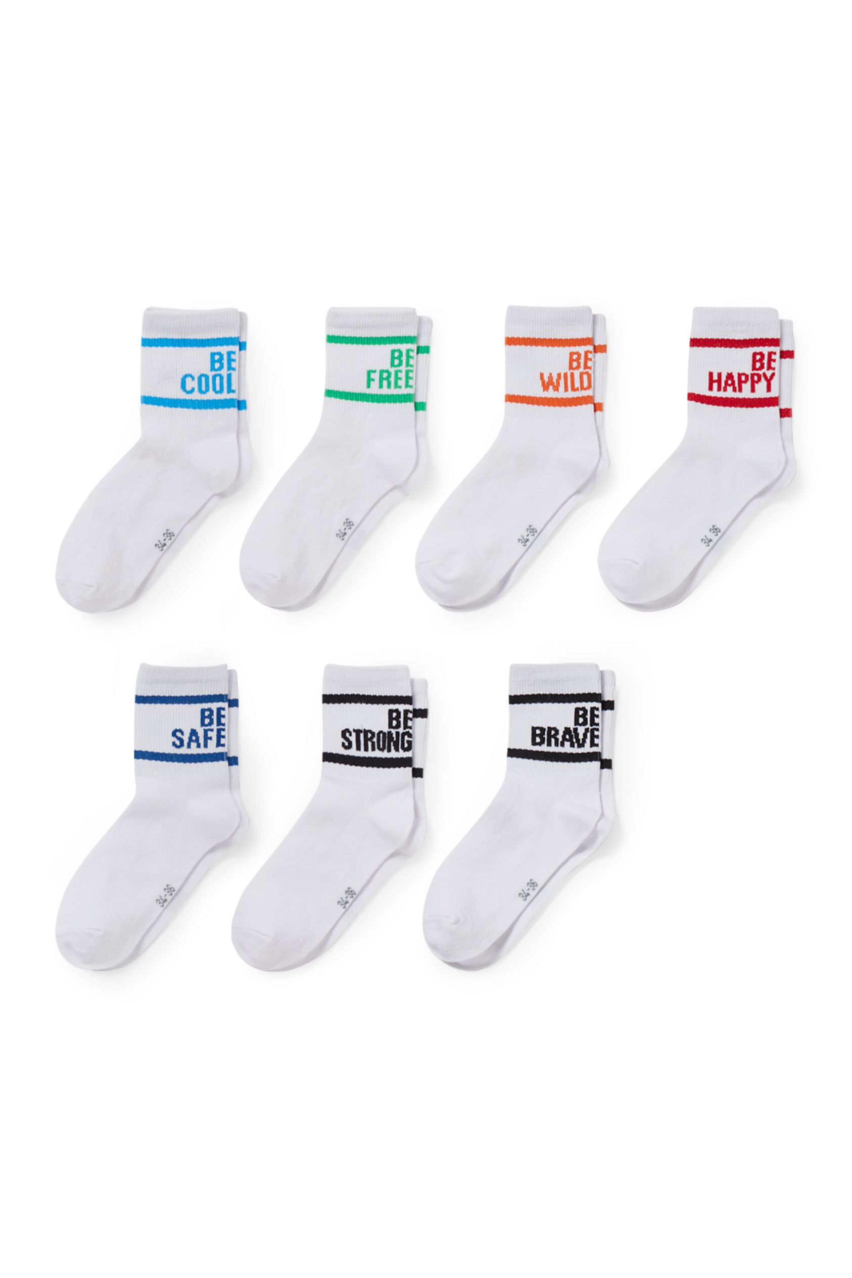 Multipack of 7 - statement - socks with motif