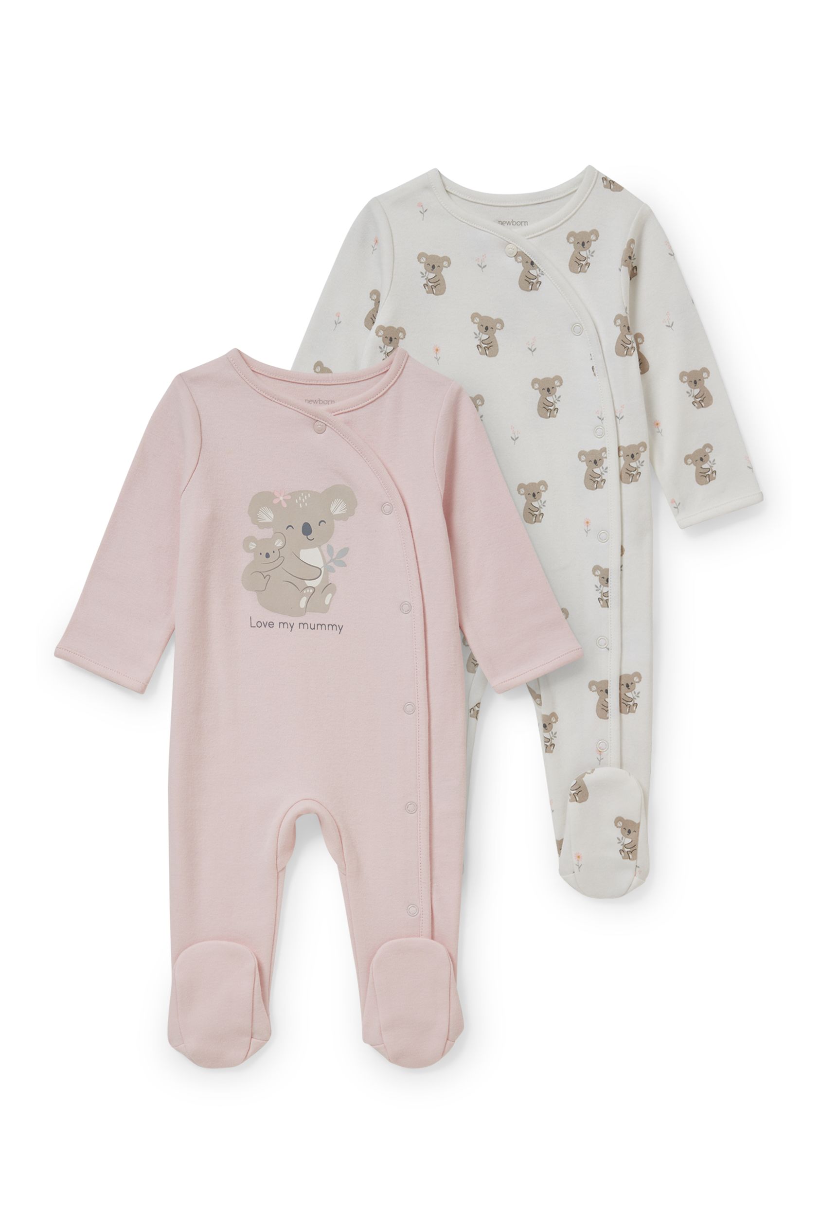 Multipack of 2 - baby sleepsuit