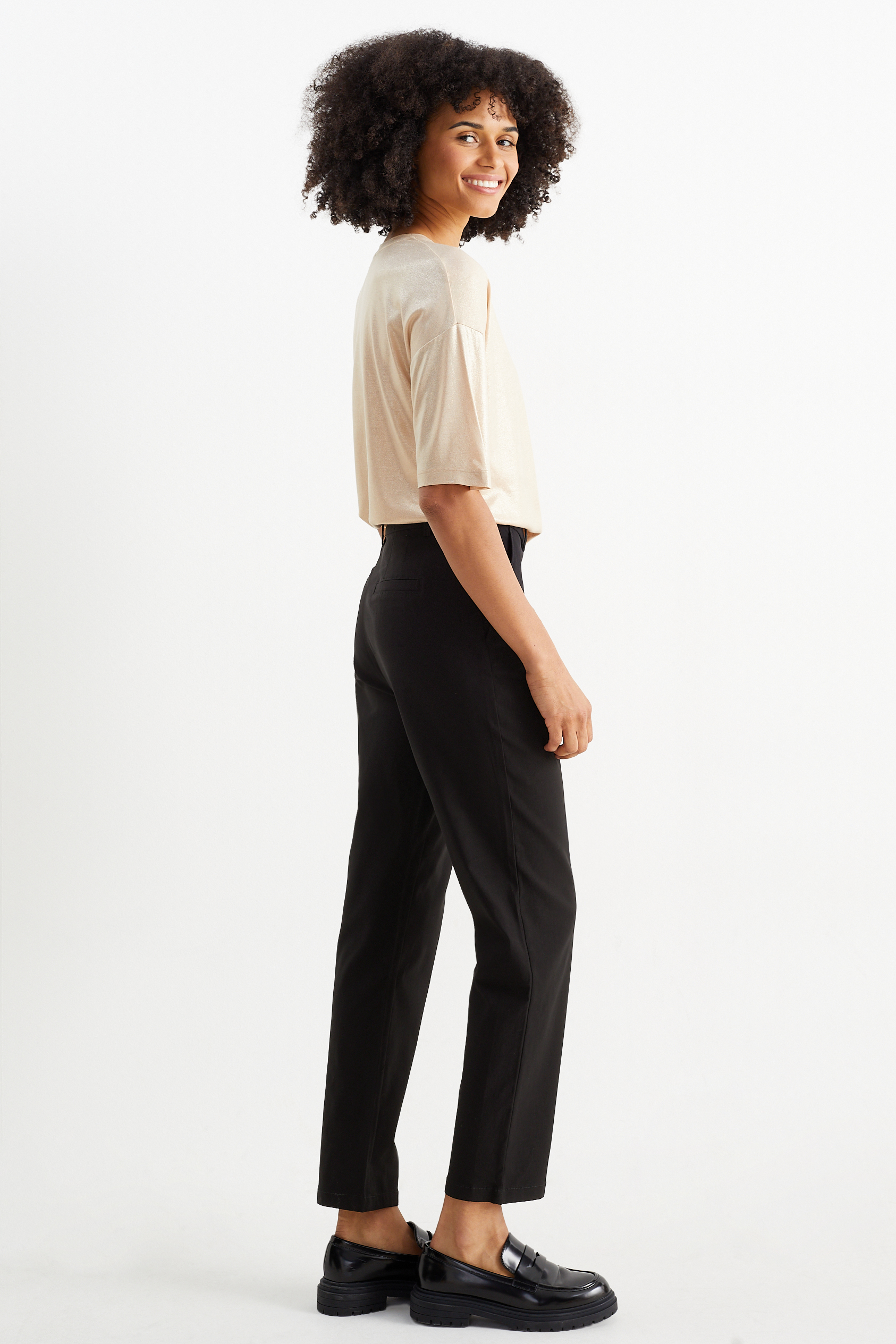 Cloth trousers - mid-rise waist - slim fit