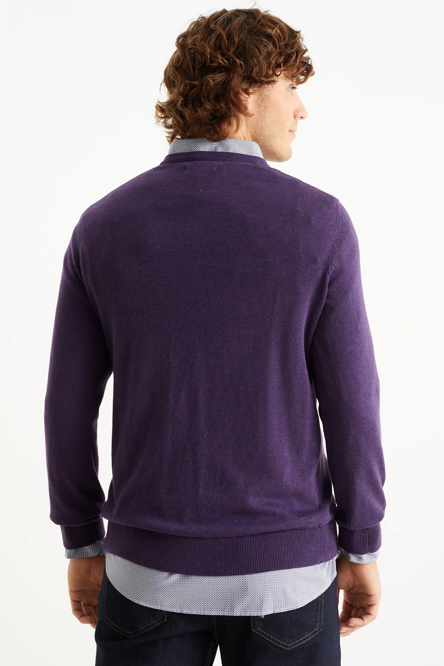 Fine knit jumper and shirt - regular fit - kent collar