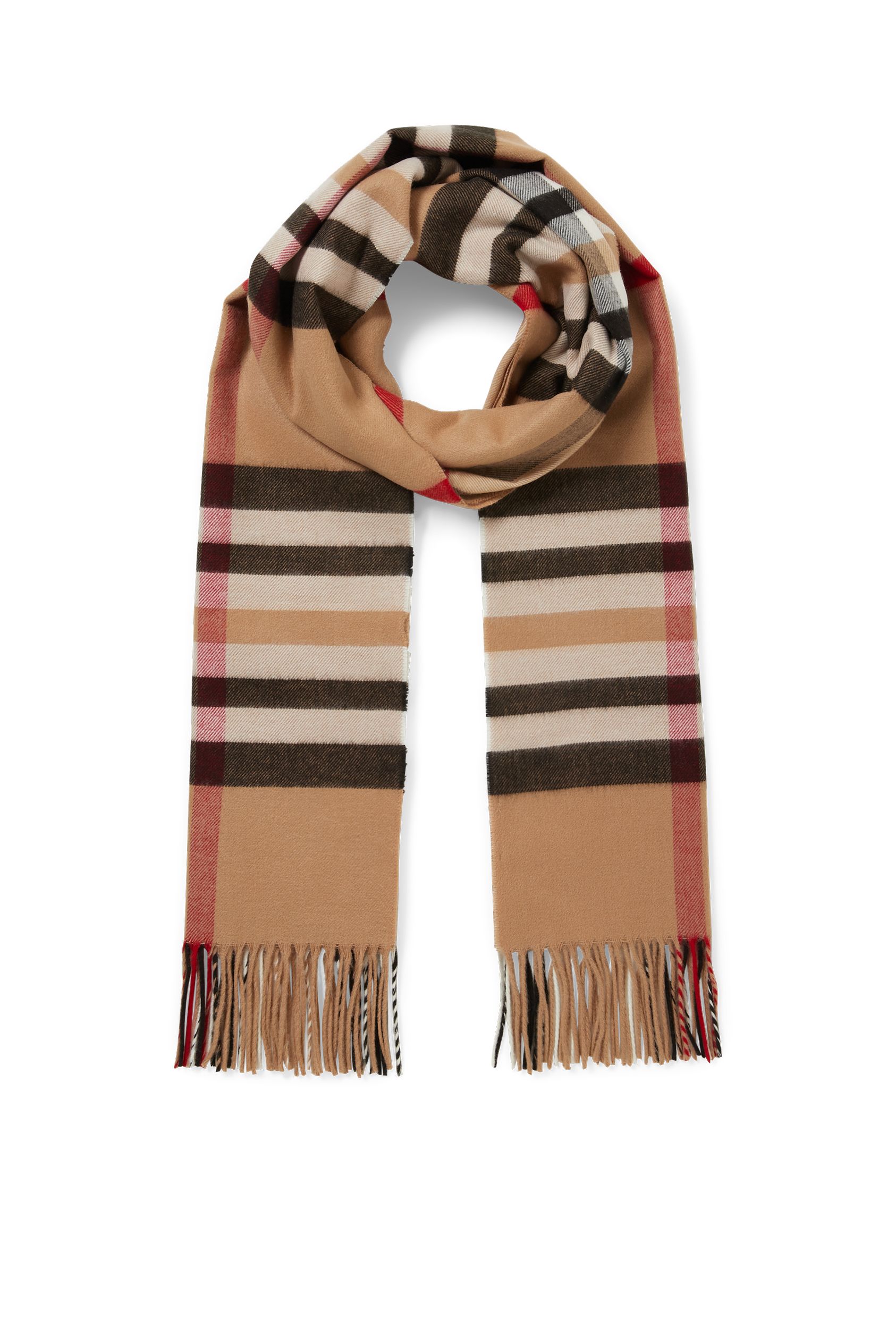 Fringed scarf - check