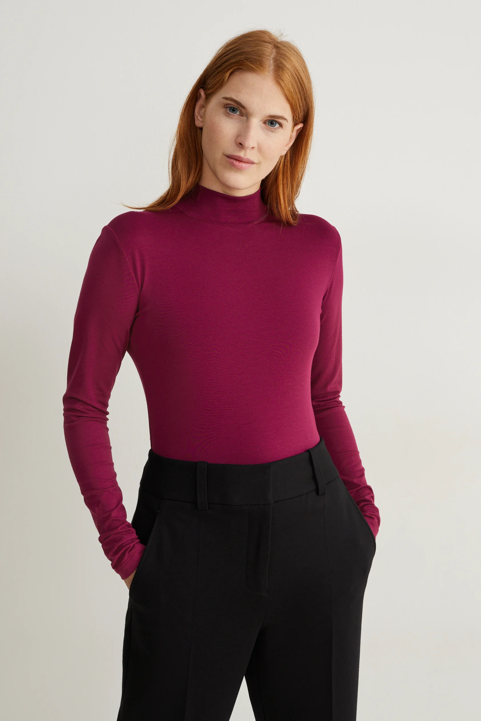 Polo neck top