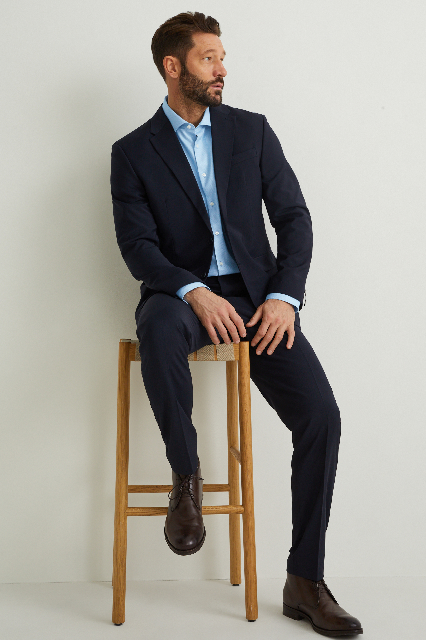 Business shirt - regular fit - cutaway collar - easy-iron