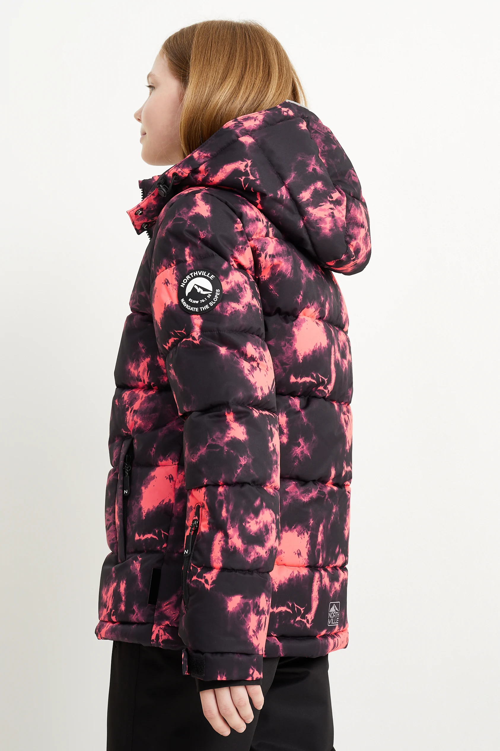 Ski jacket with hood