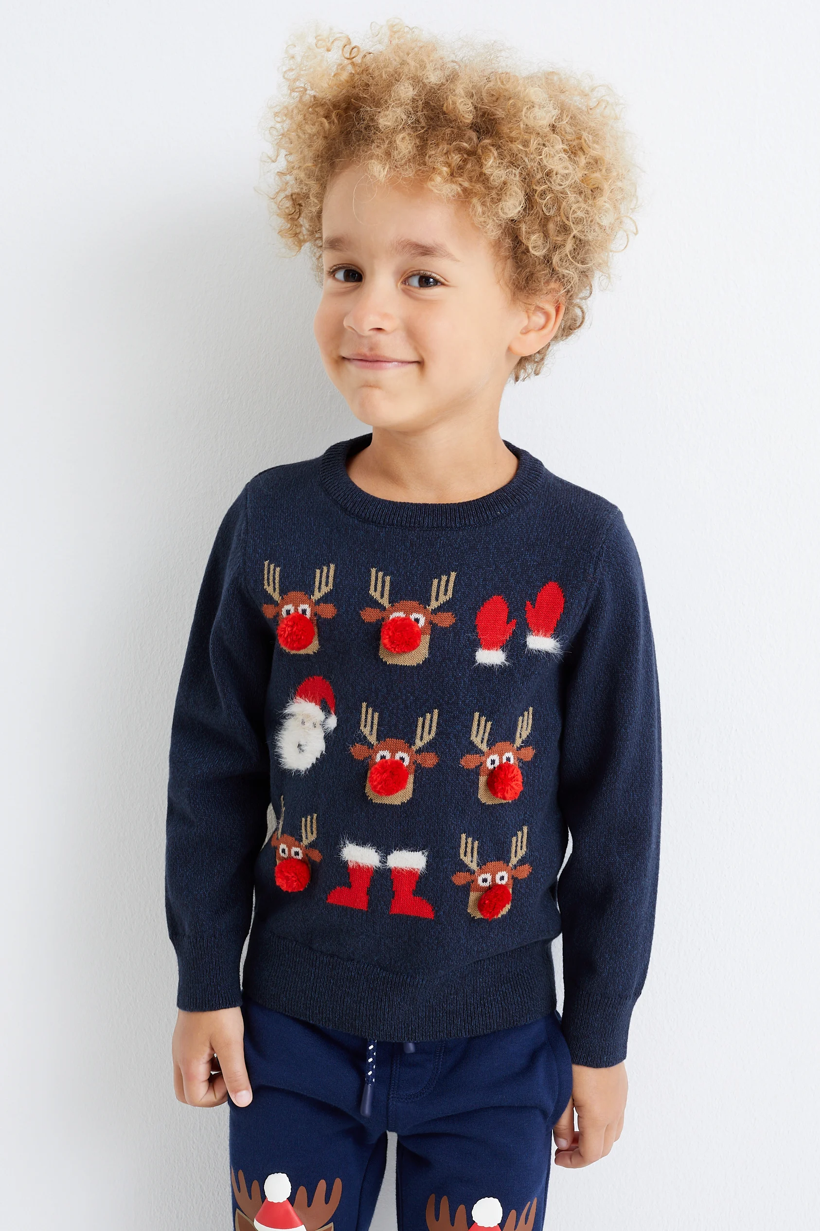 Christmas jumper - Father Christmas and Rudolf