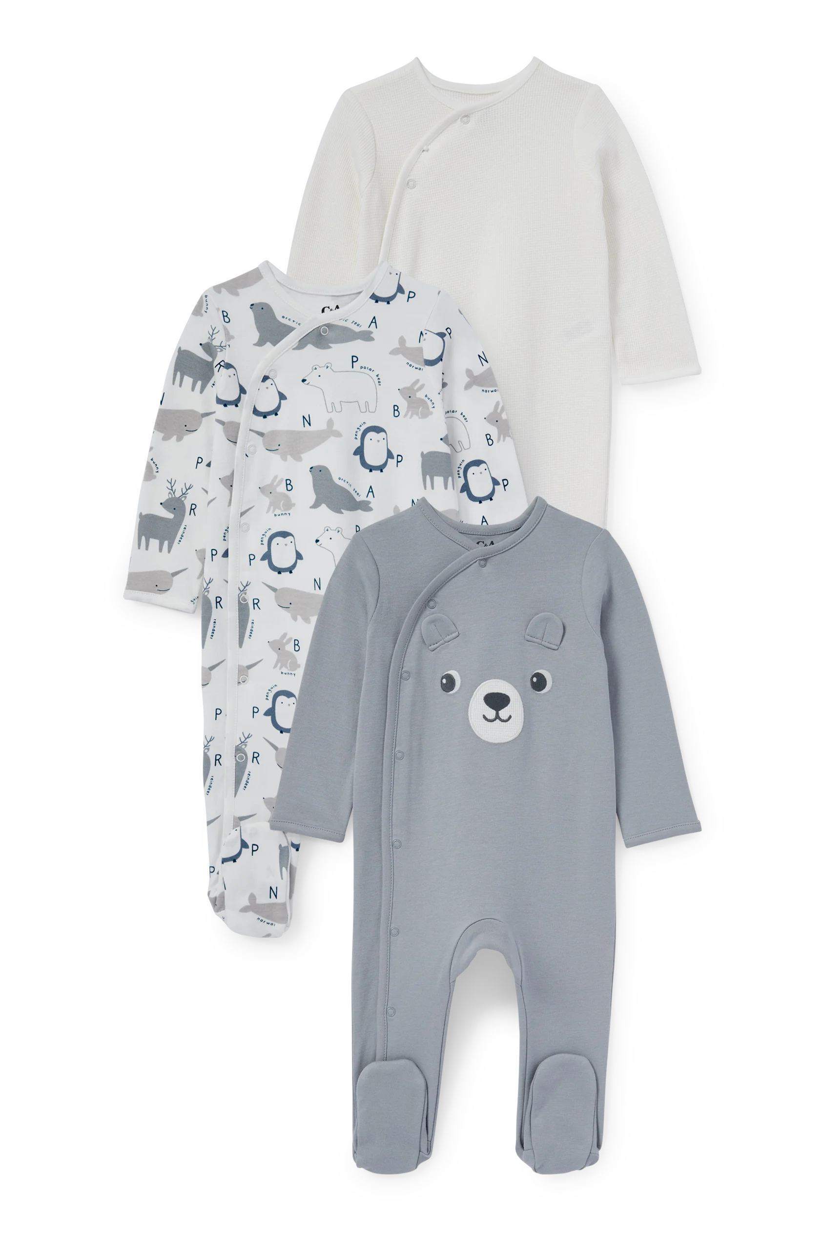 Multipack of 3 - baby sleepsuit