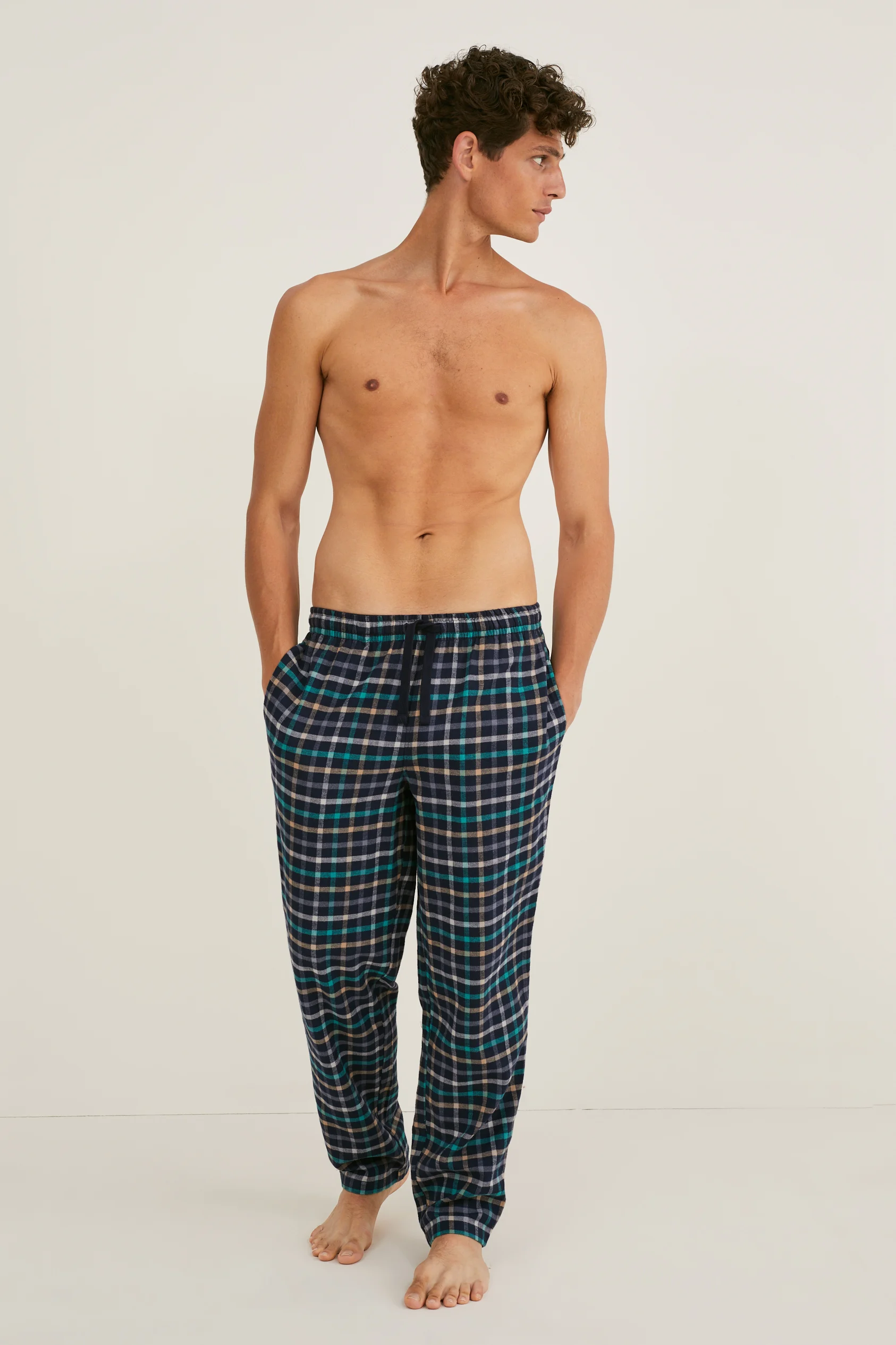 Flannel pyjama bottoms - check