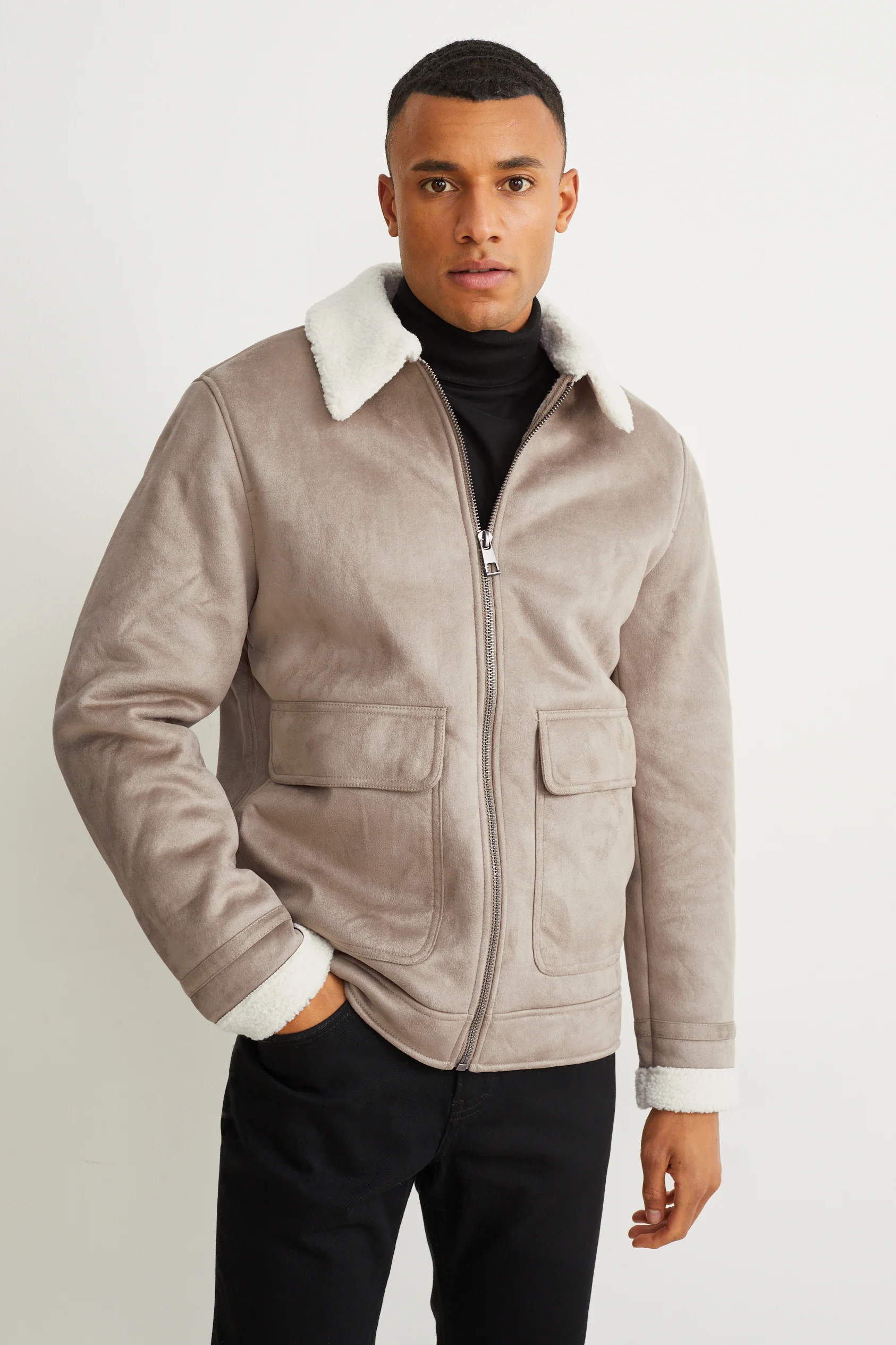 Shearling jacket - faux suede