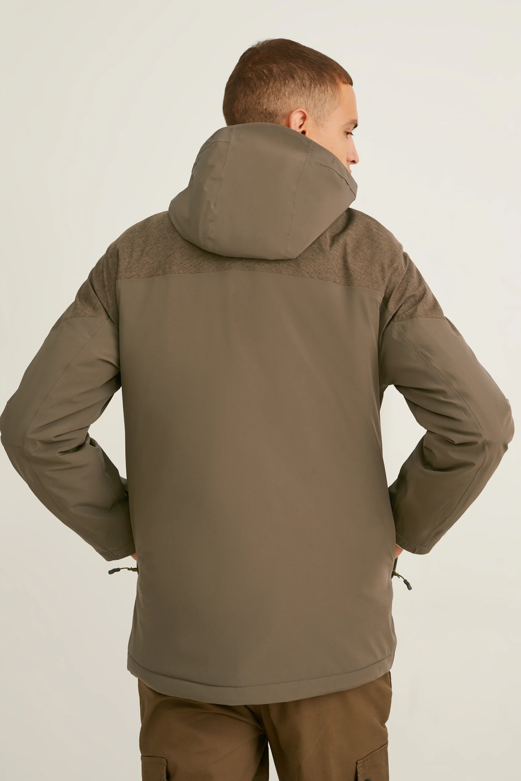 Outdoor jacket with hood