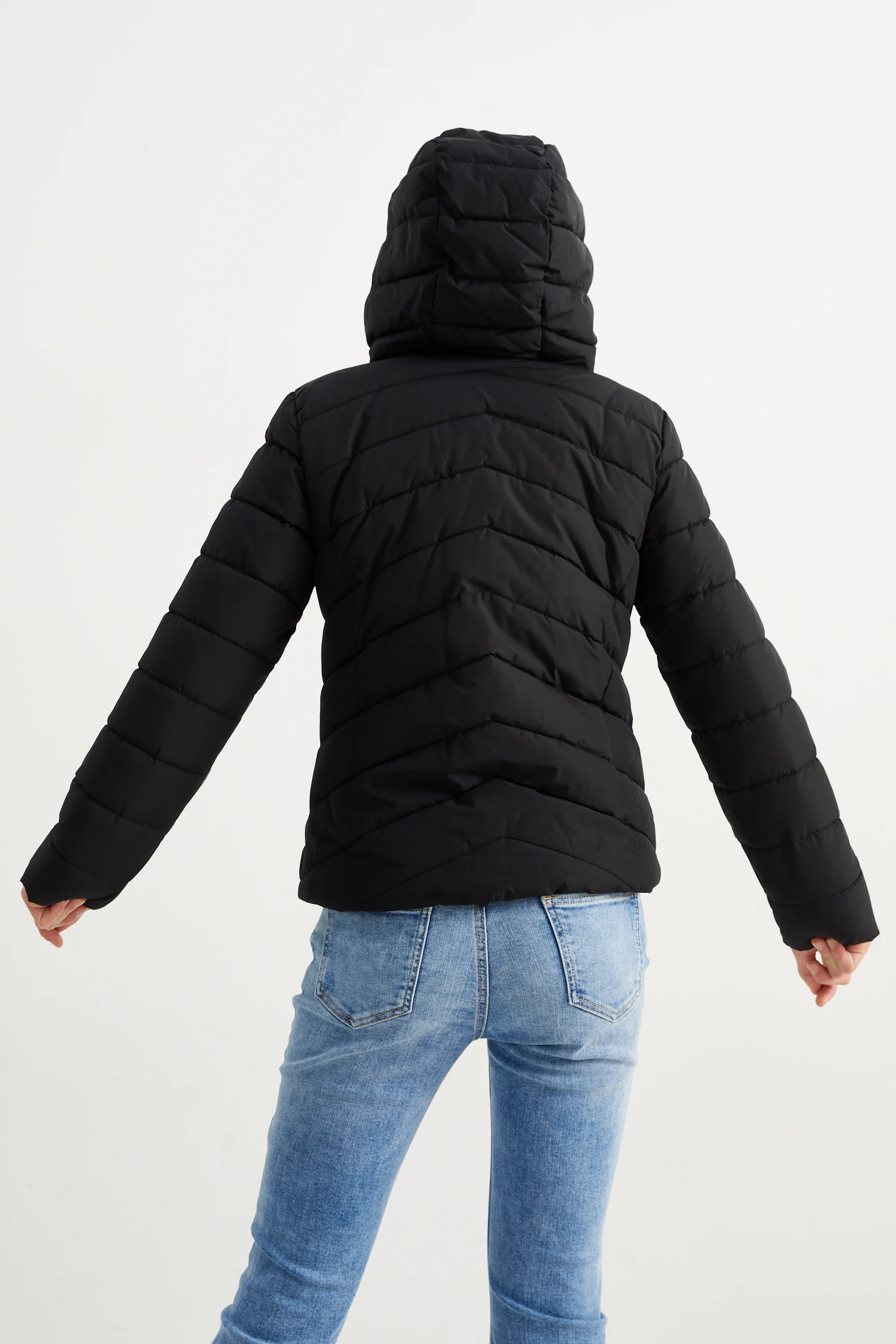 Quilted jacket with hood