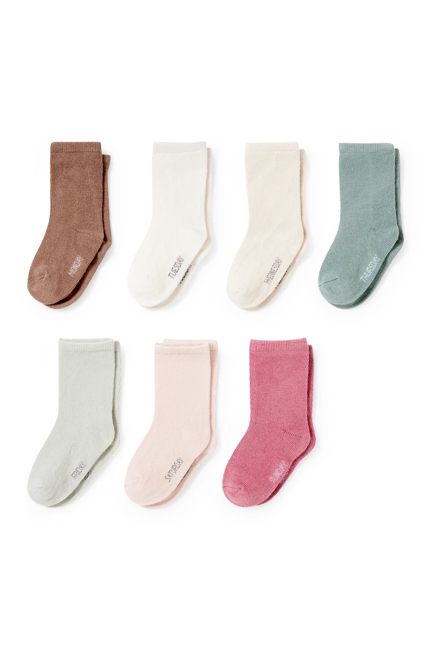 Multipack of 7 - days of the week - baby socks with motif