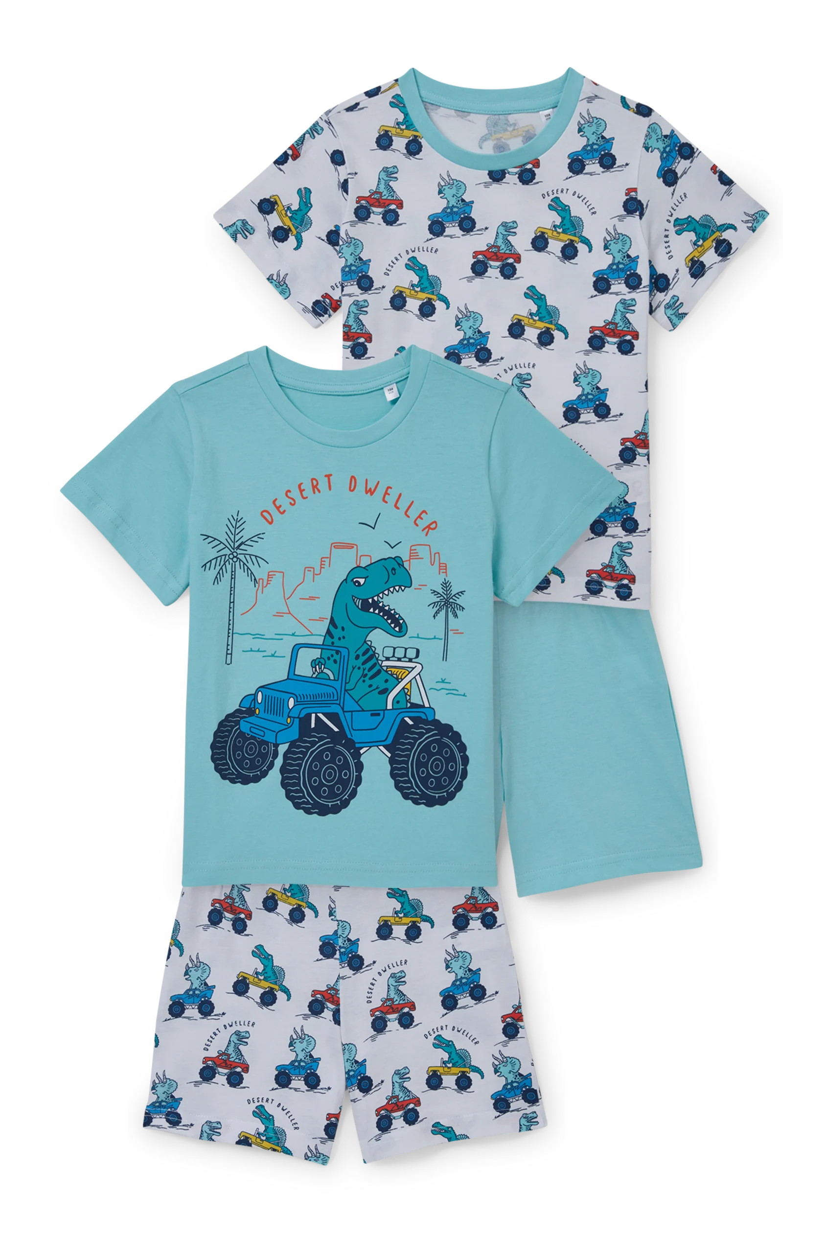 Multipack of 2 - dinosaur - pyjamas - 4 piece