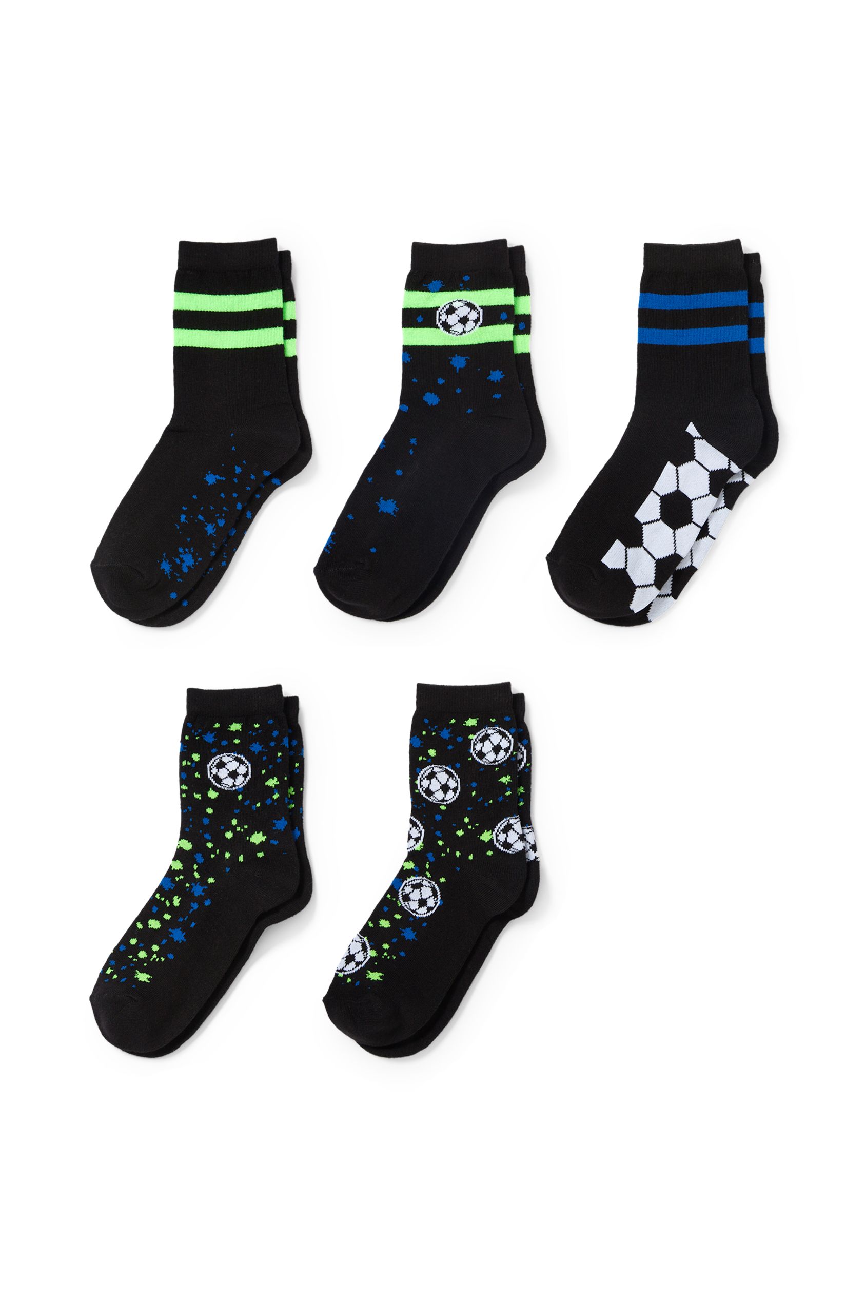 Multipack of 5 - football - socks with motif