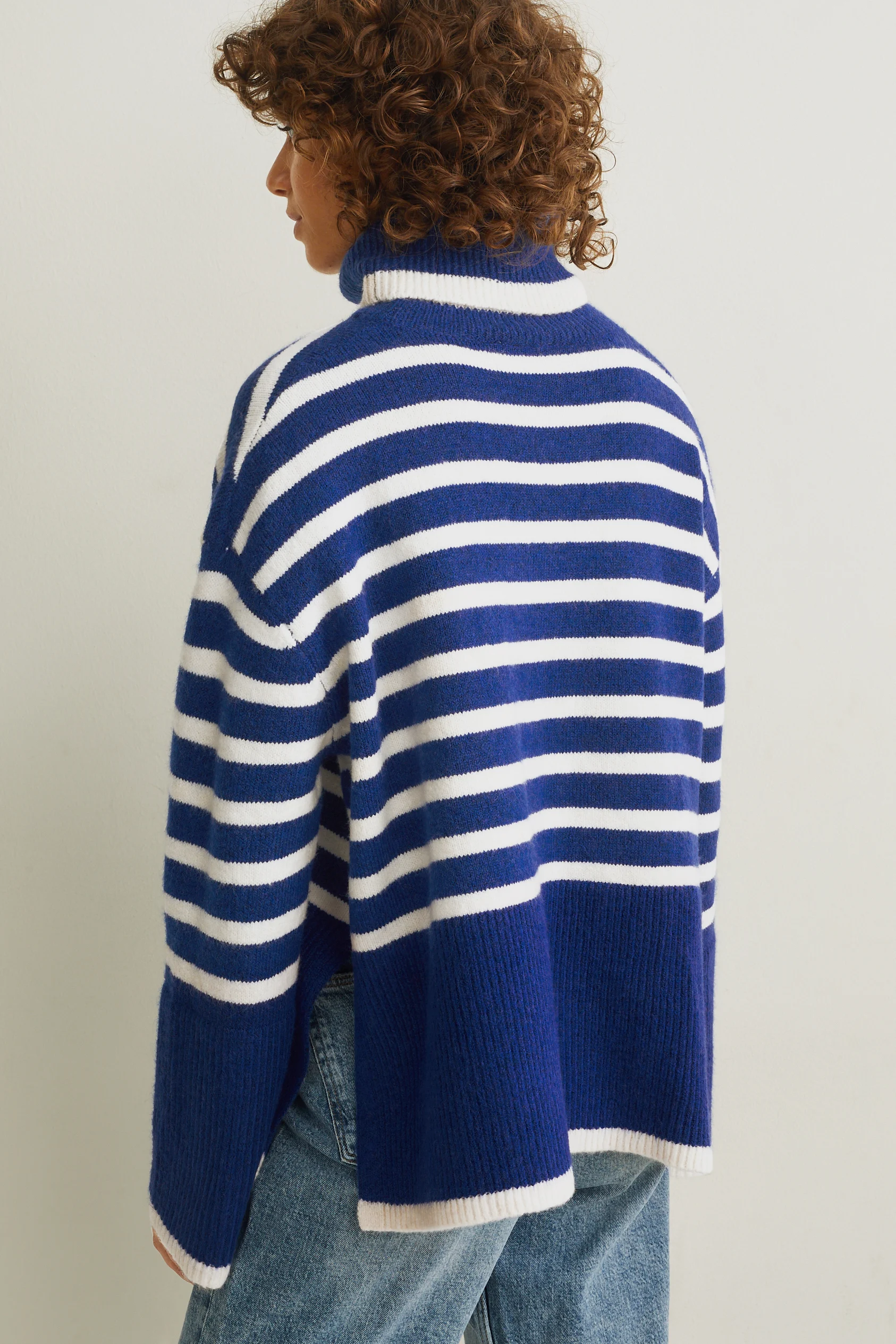 Polo neck jumper - striped