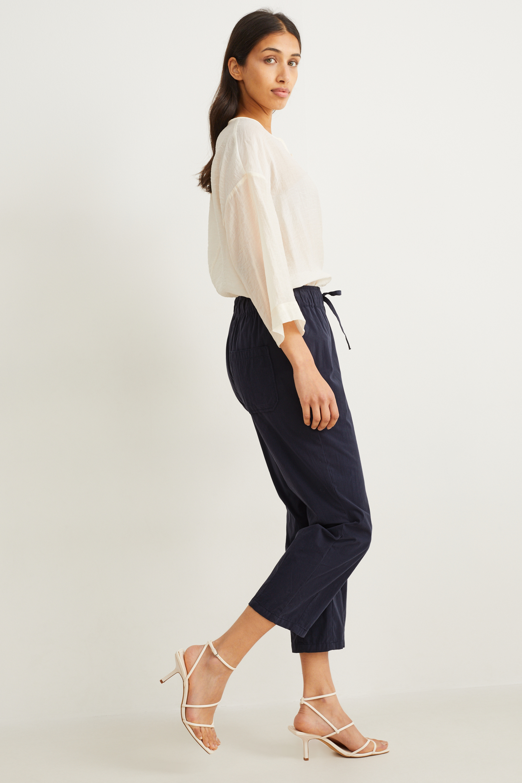 Cloth trousers - high waist - boyfriend