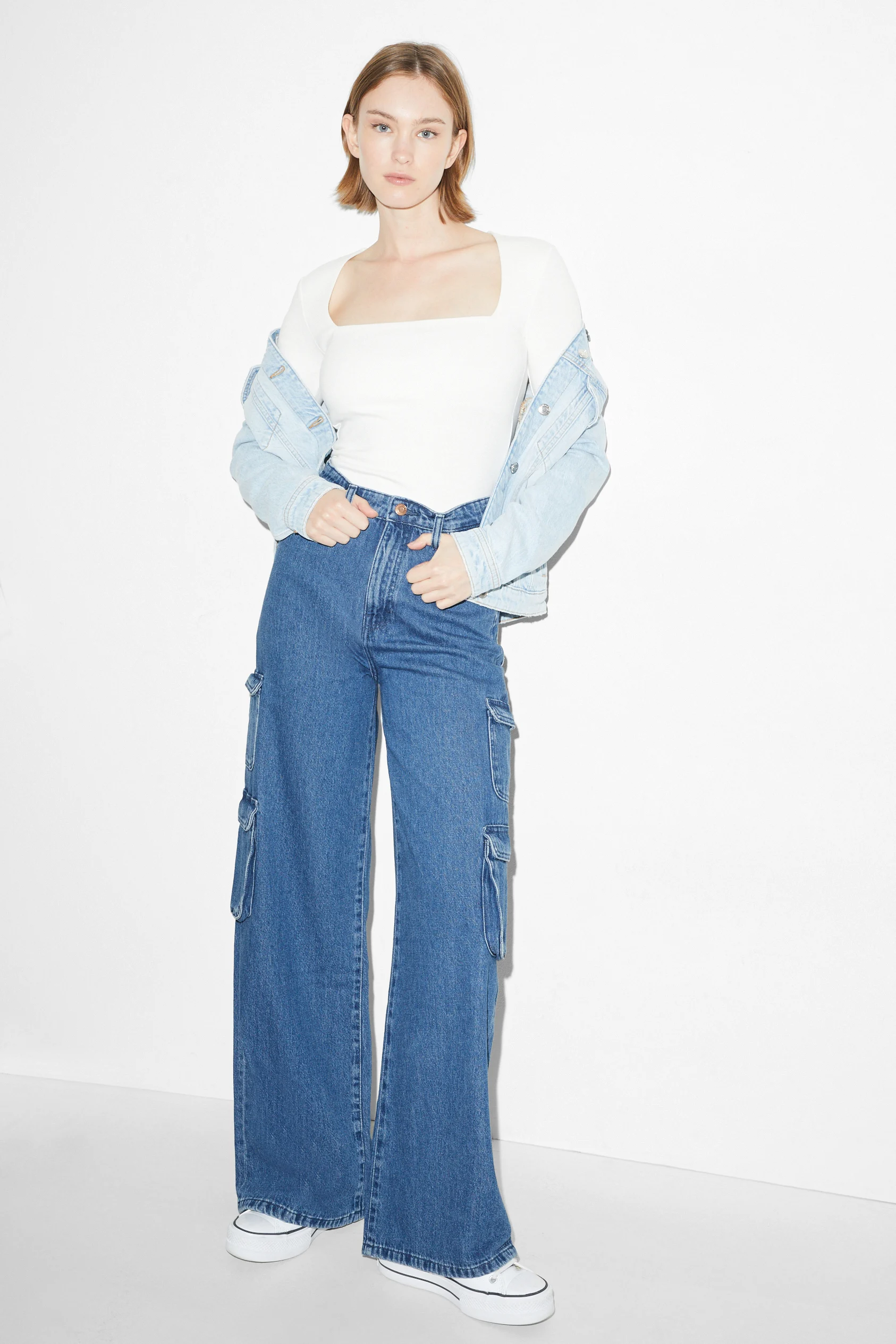 CLOCKHOUSE - cargo jeans - high waist - wide leg