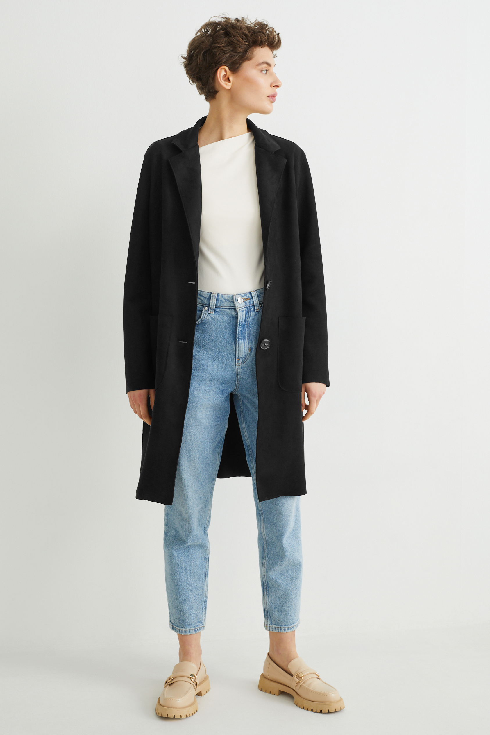Coat - faux suede
