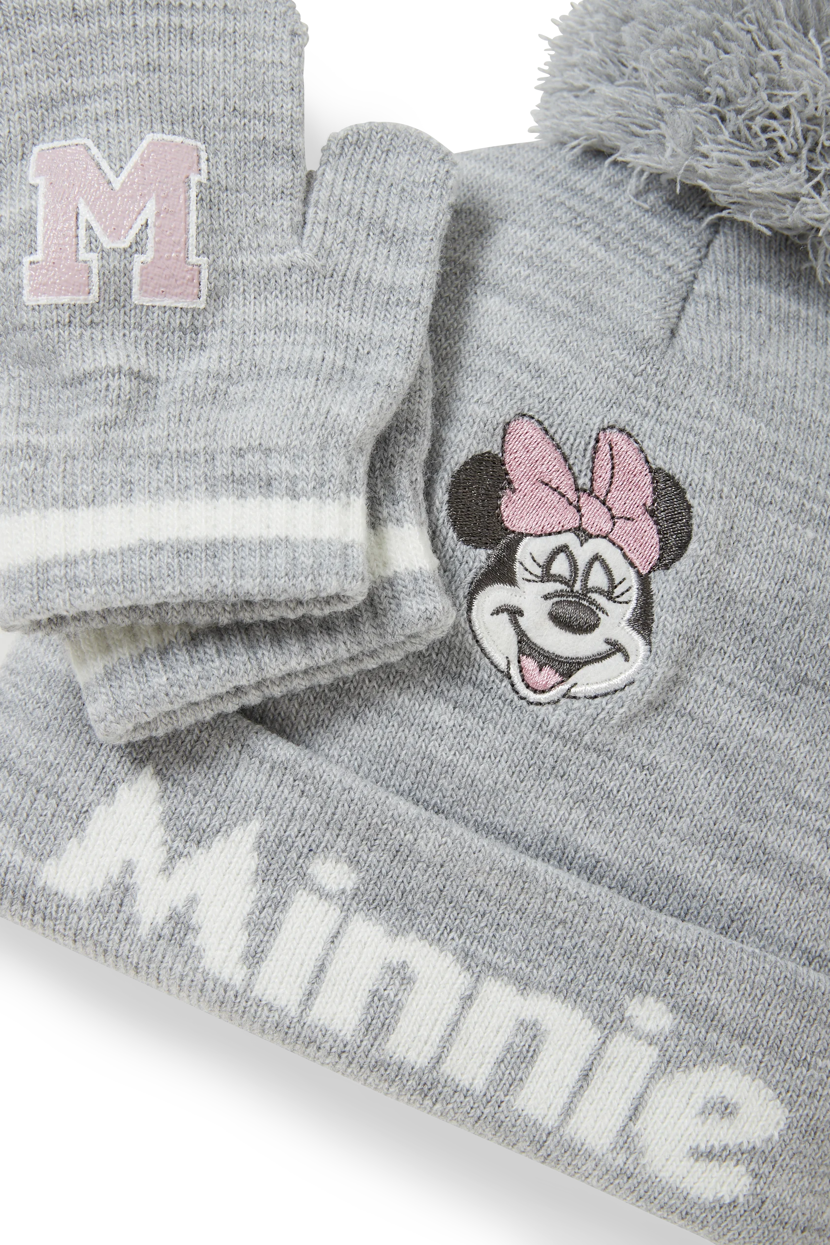 Minnie Mouse - set - baby hat and mittens - 2 piece