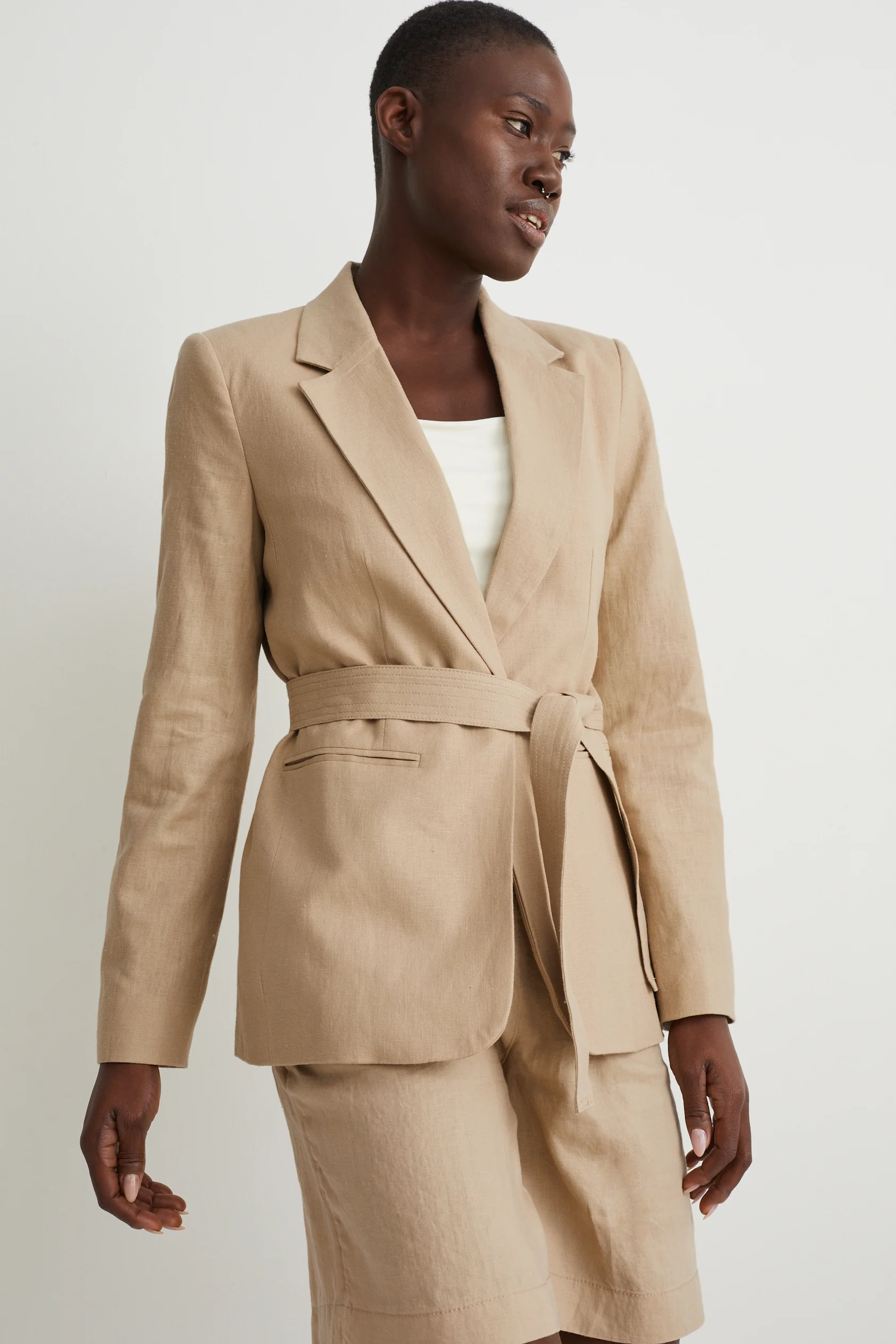 Blazer - relaxed fit - linen blend