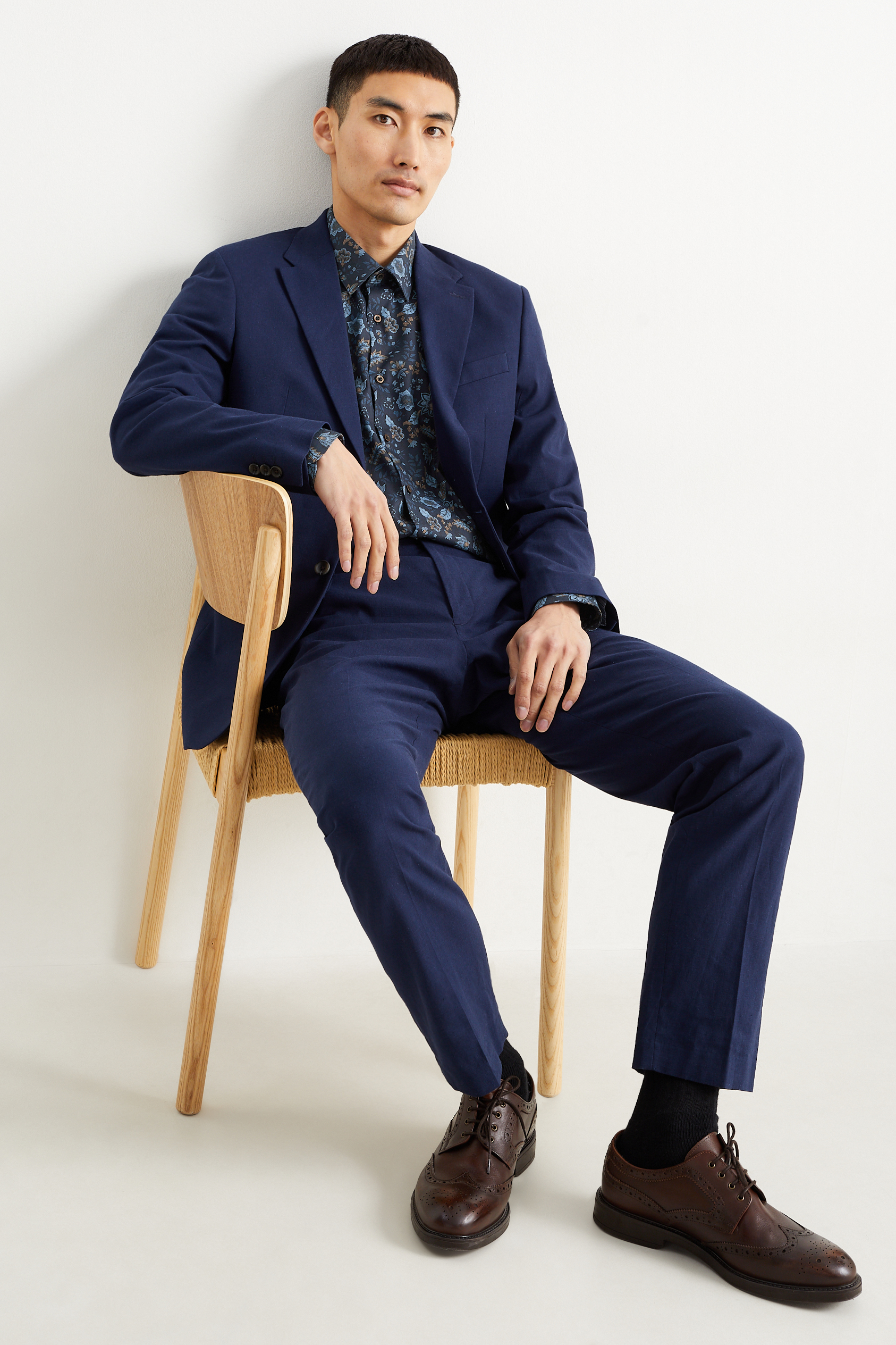 Business shirt - regular fit - button-down collar - easy-iron