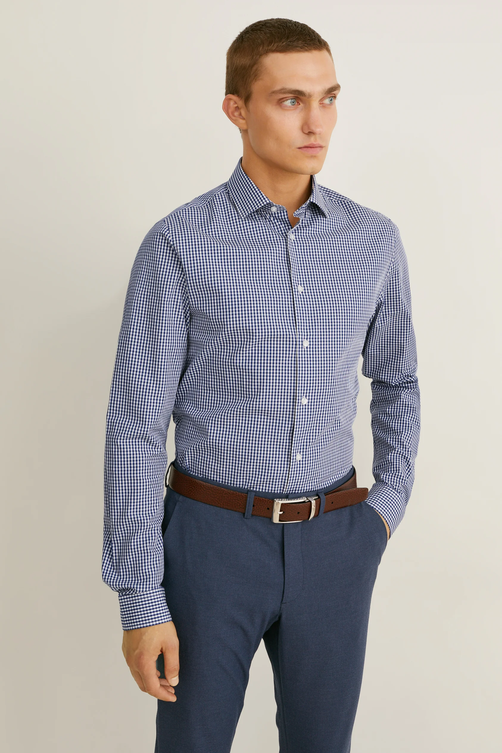 Business shirt - slim fit - extra-long sleeves - easy-iron