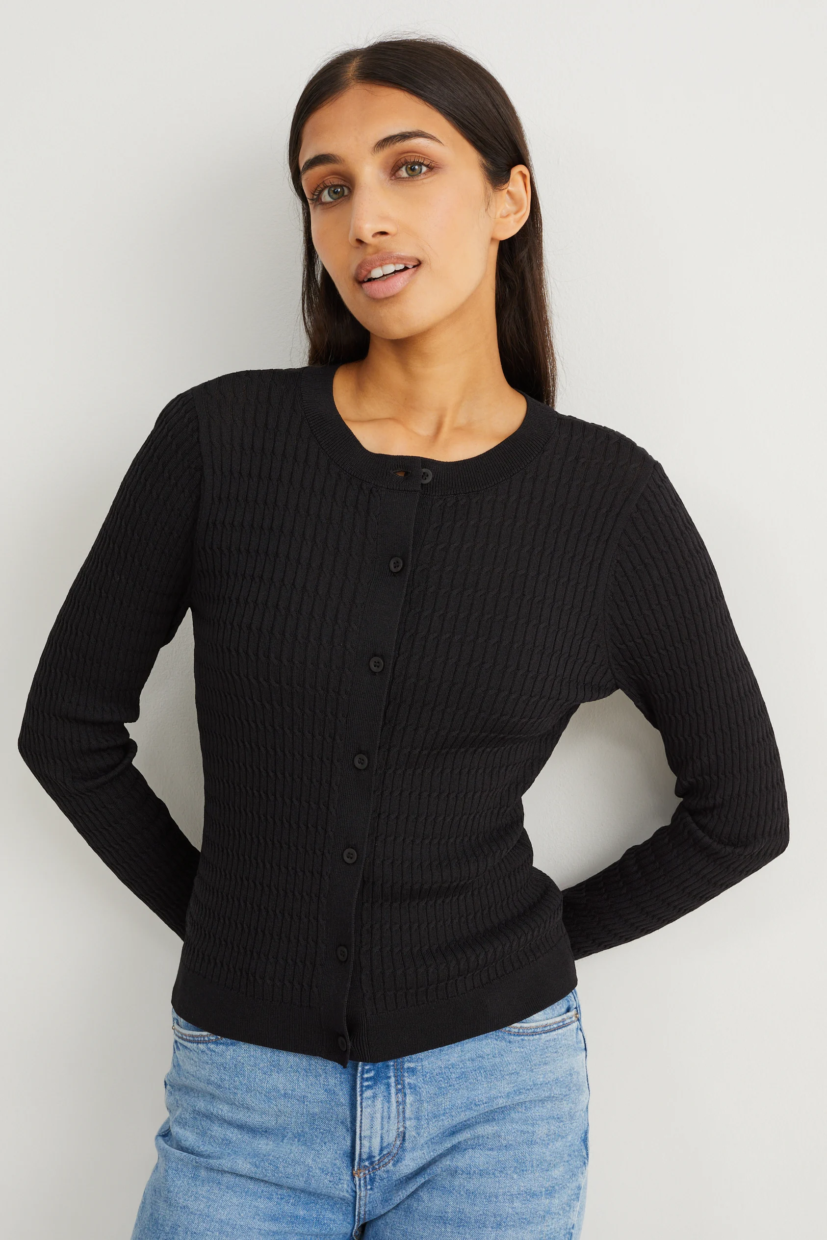 Cardigan - cable knit pattern