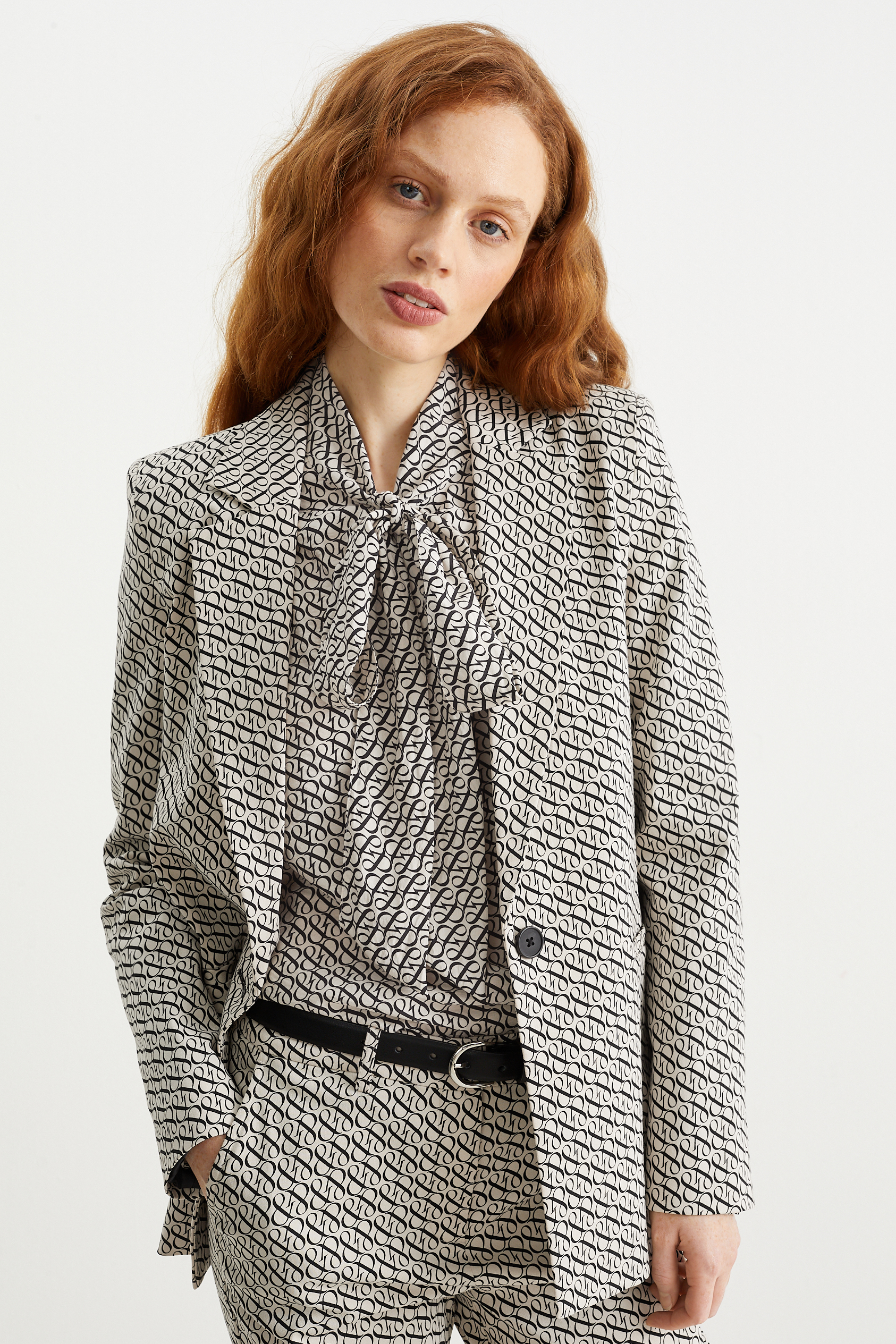 Blazer - relaxed fit - patterned