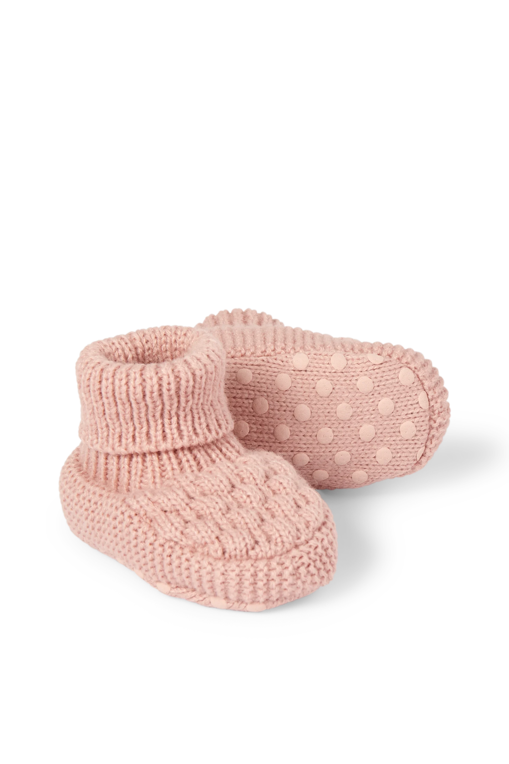 Knitted baby booties