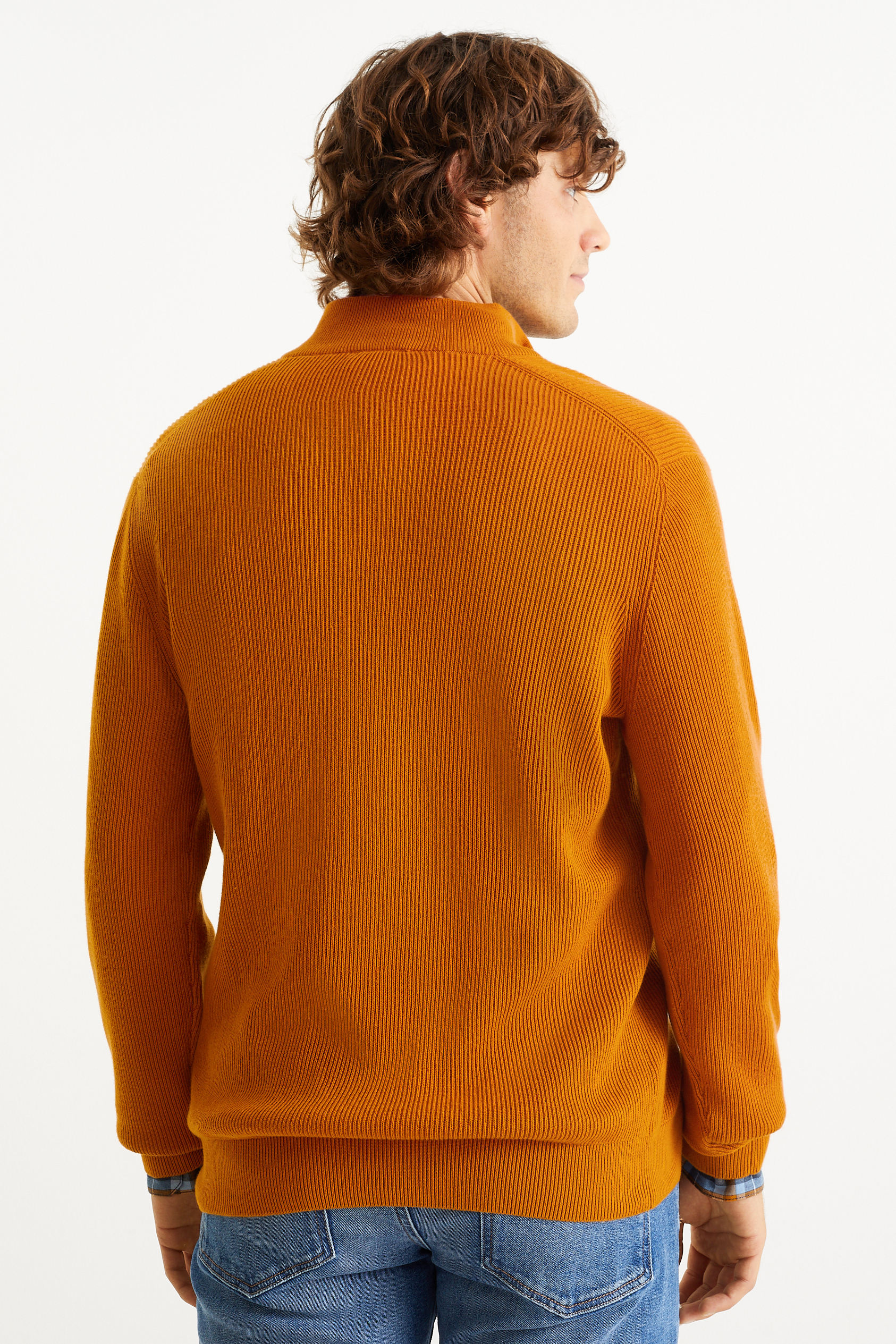 Jumper and shirt - regular fit - button-down collar