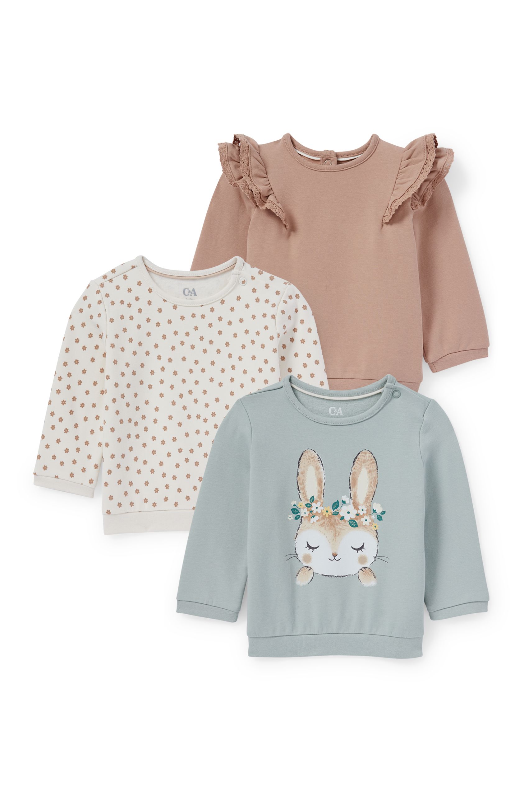 Multipack of 3 - bunny - baby sweatshirt