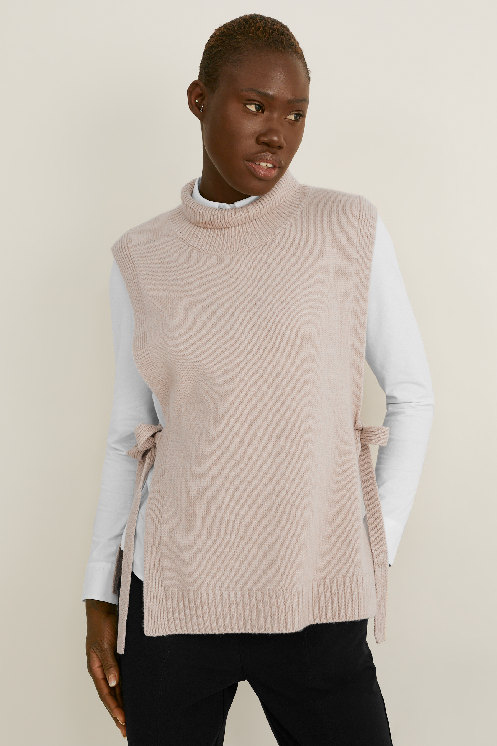 Cashmere blend poncho