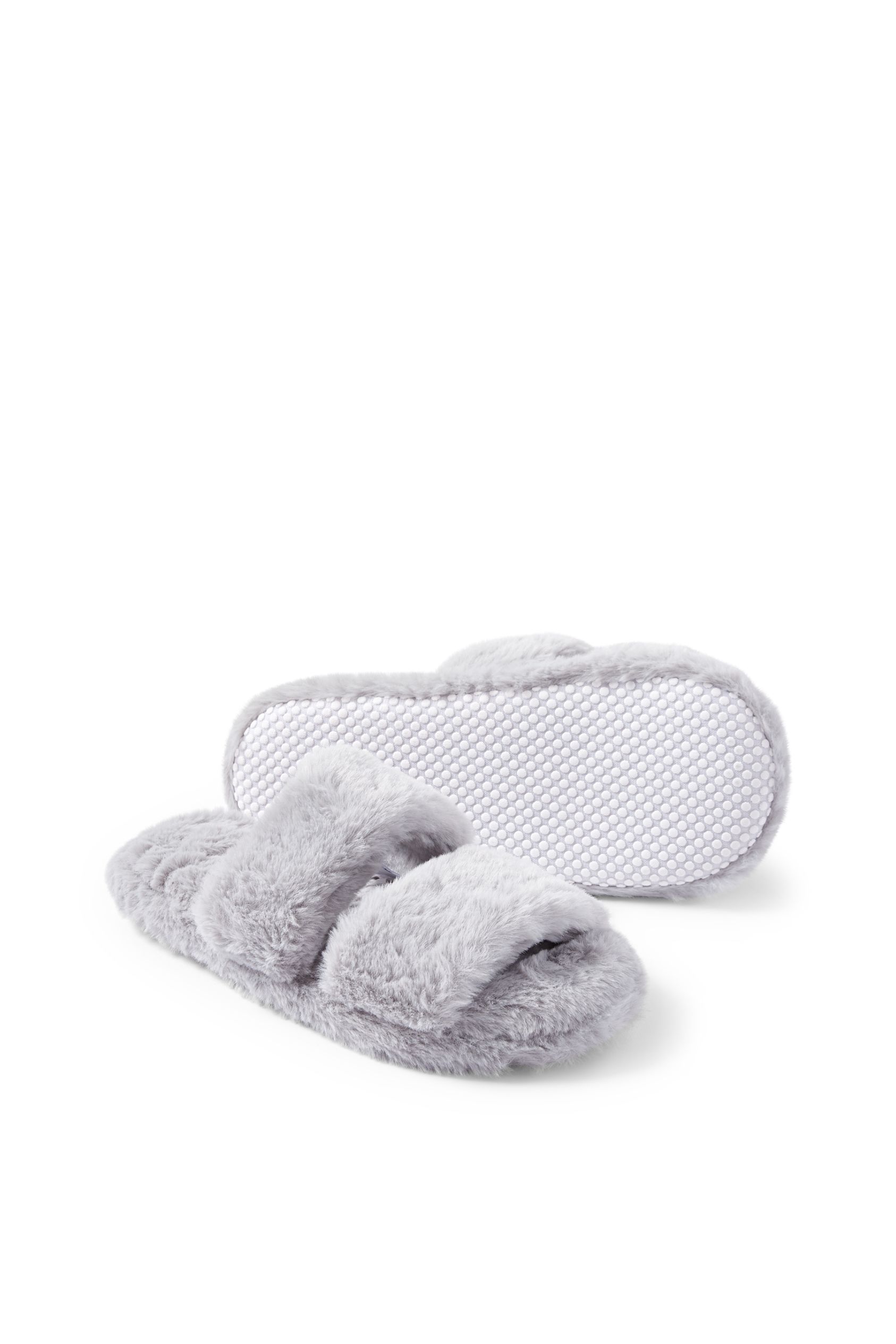 Faux fur slippers