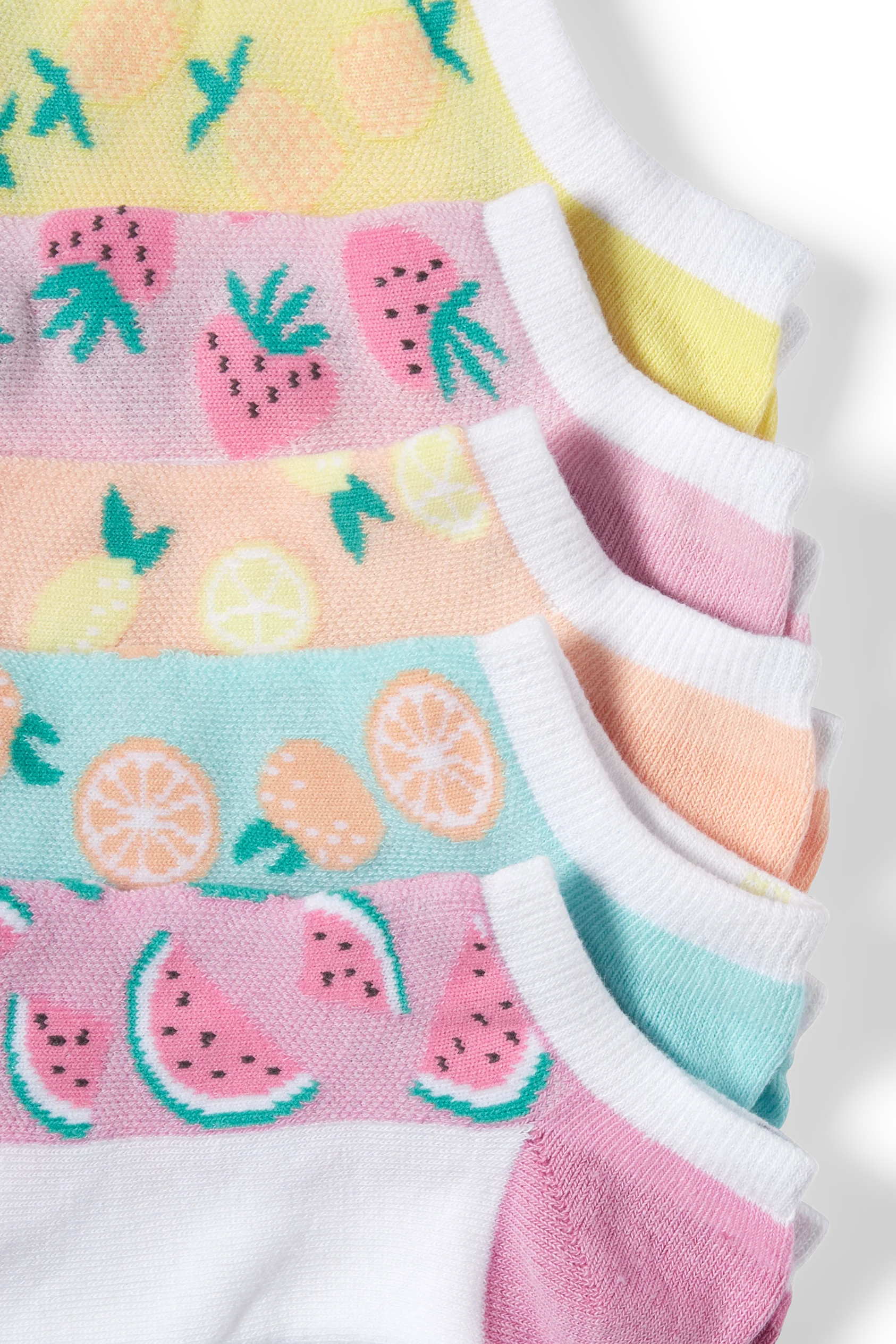 Multipack of 5 - fruits - trainer socks with motif