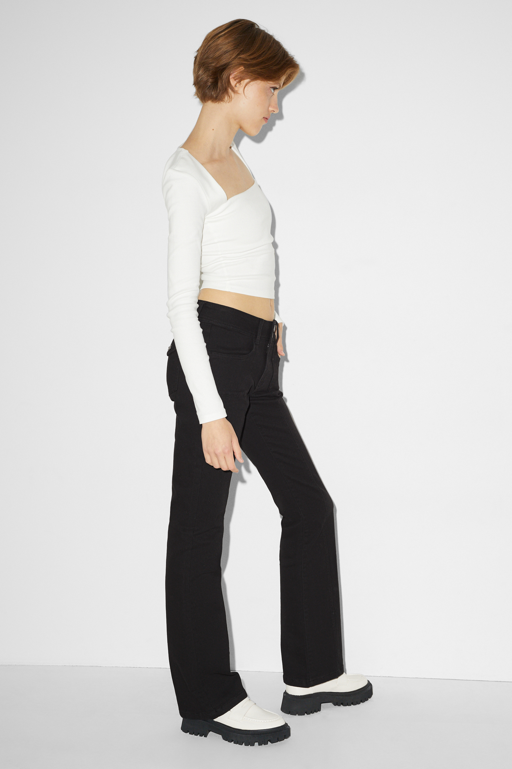 CLOCKHOUSE - trousers - low-rise waist - bootcut fit