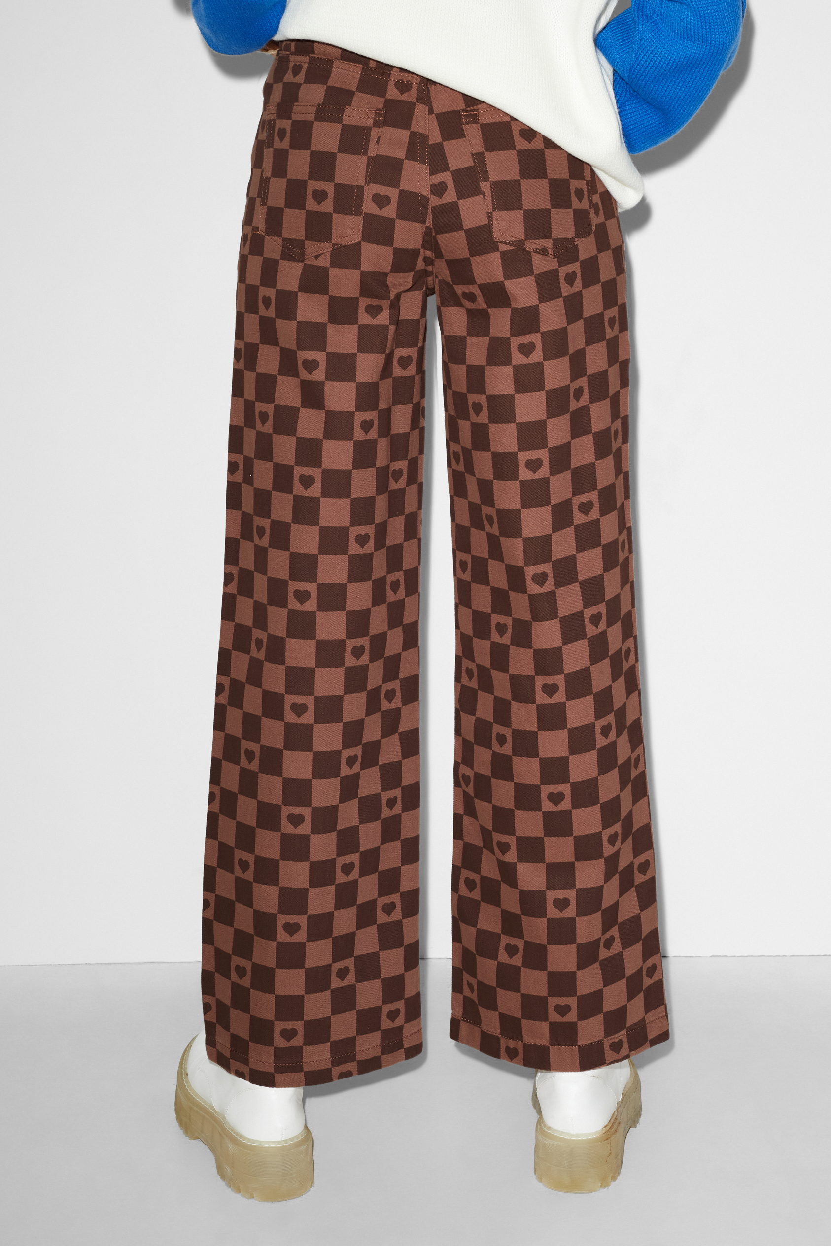 CLOCKHOUSE - trousers - high waist - wide leg - checks