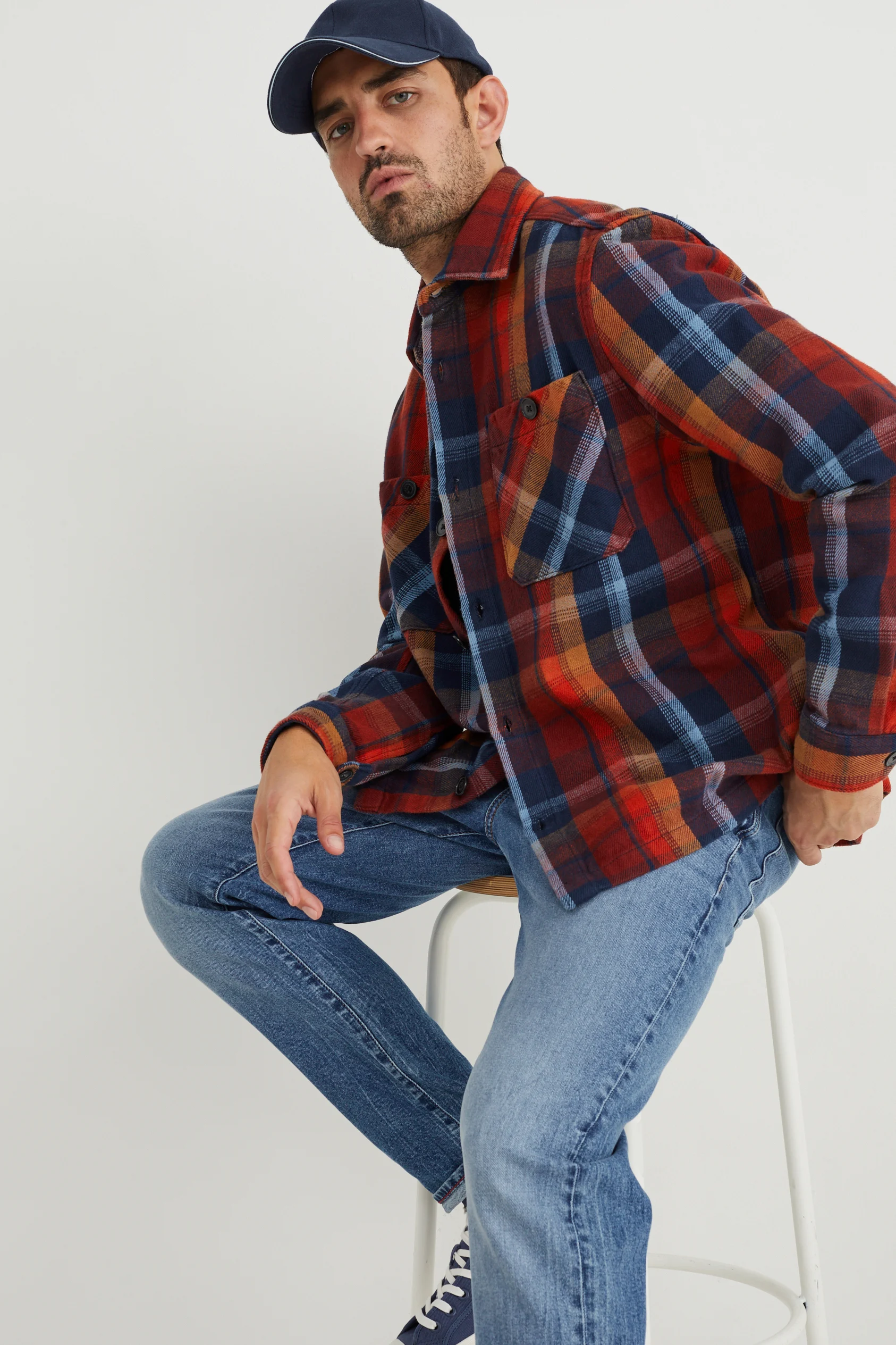 Shirt jacket - check