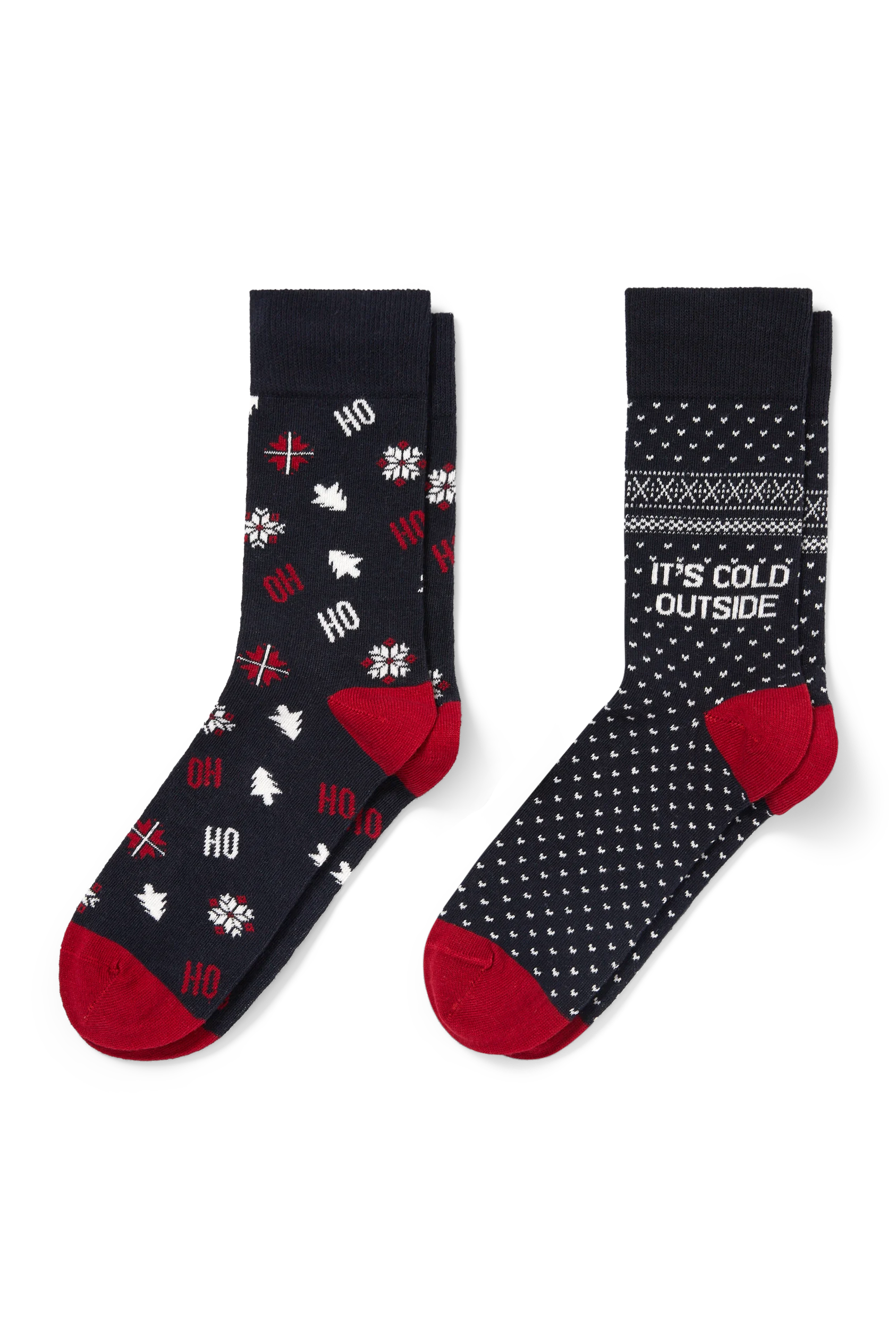 Multipack of 2 - Christmas socks with motif - HoHoHo