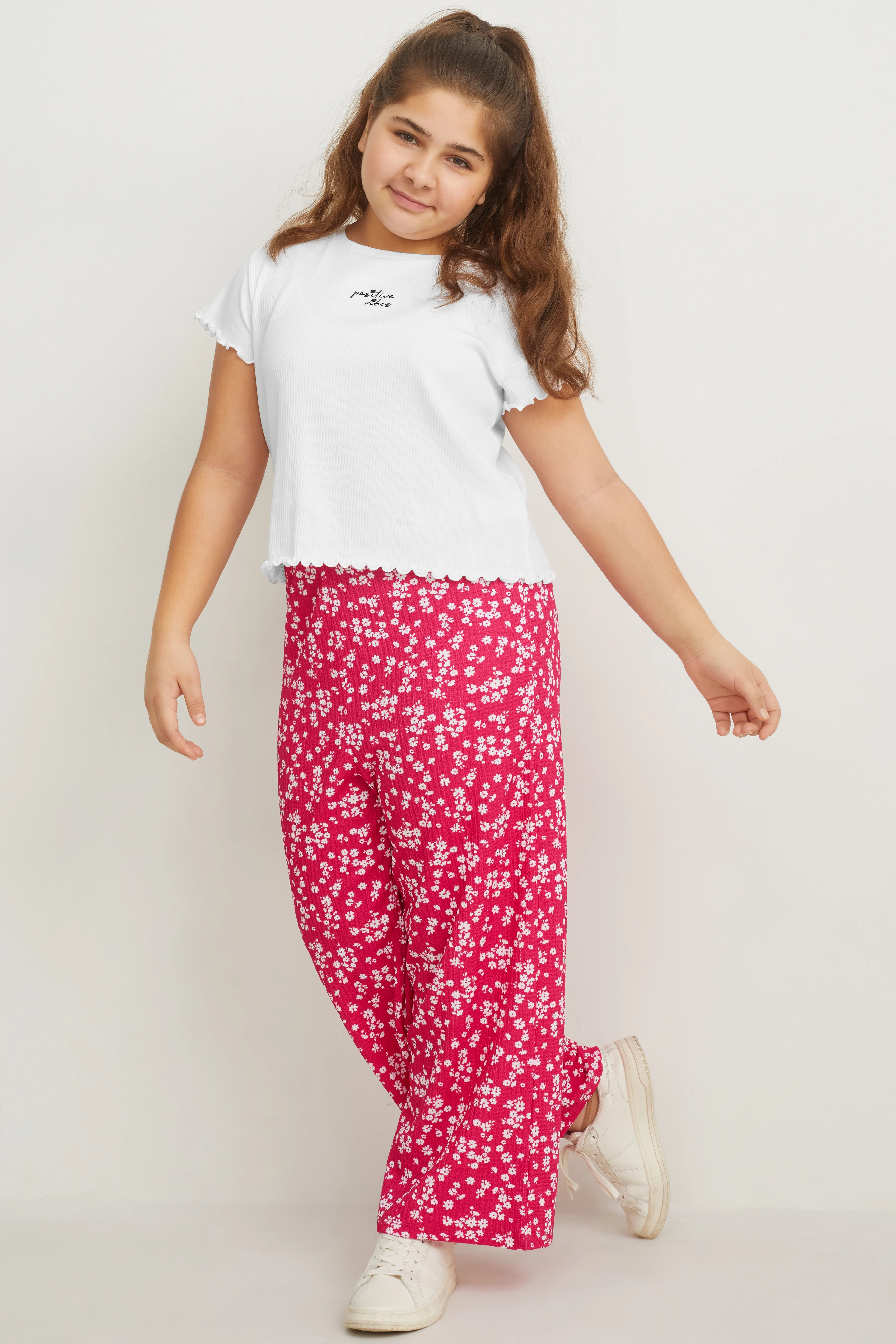Extended sizes - set - short sleeve T-shirt and trousers - 2 piece