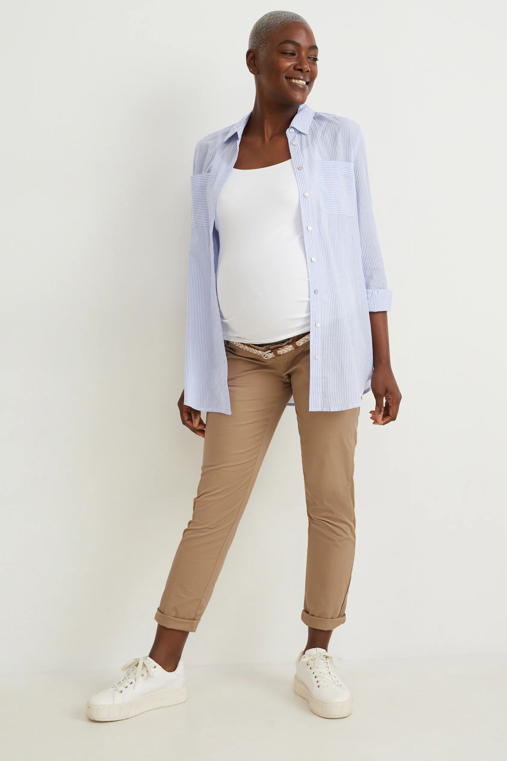Maternity chinos with belt - slim fit