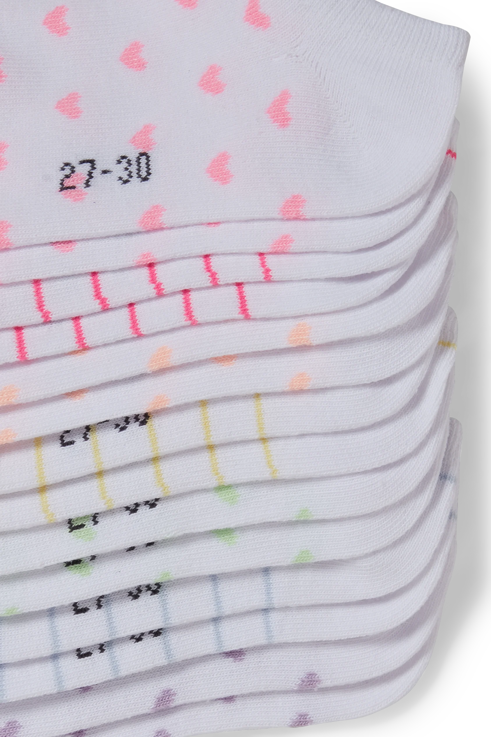 Multipack of 7 - hearts - trainer socks with motif