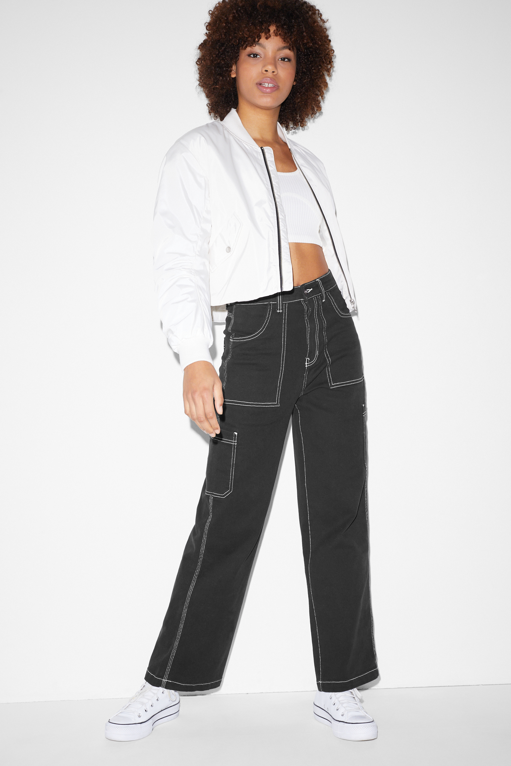 CLOCKHOUSE - trousers - high waist - wide leg