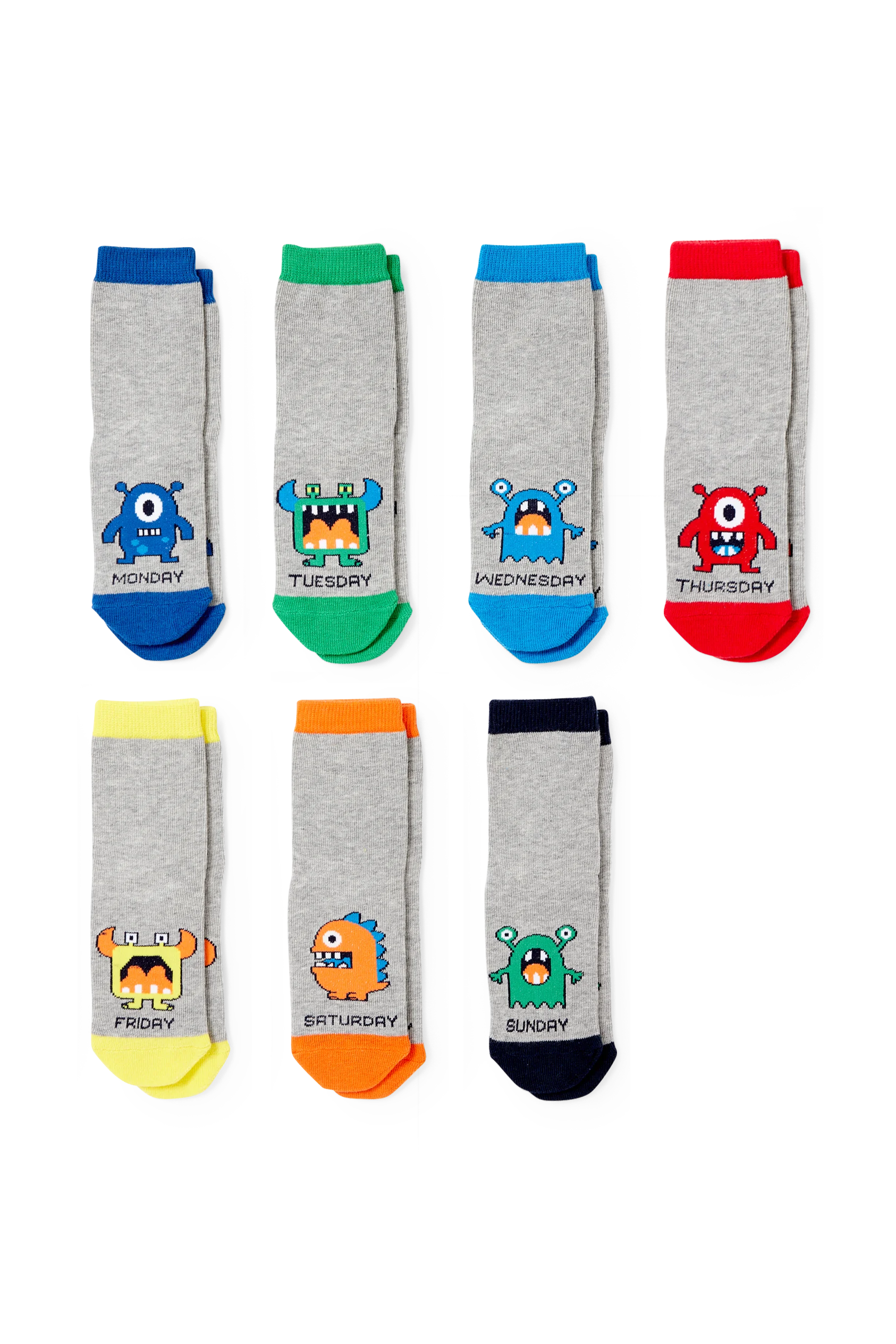 Multipack of 7 - monster - socks with motif