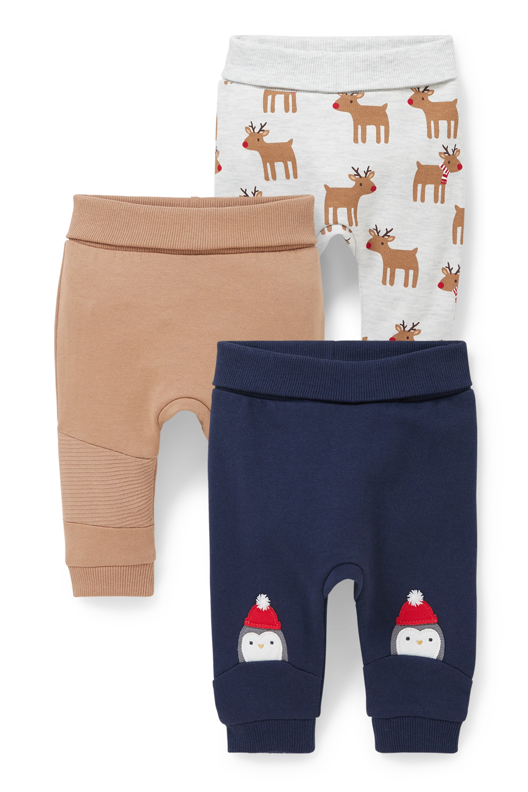 Multipack of 3 - baby Christmas joggers