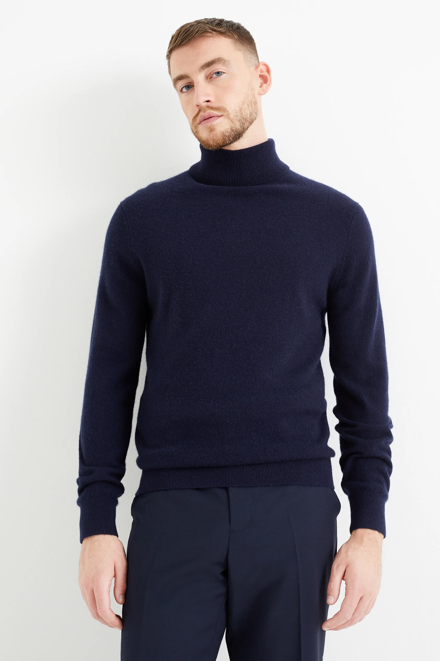 Cashmere polo neck jumper