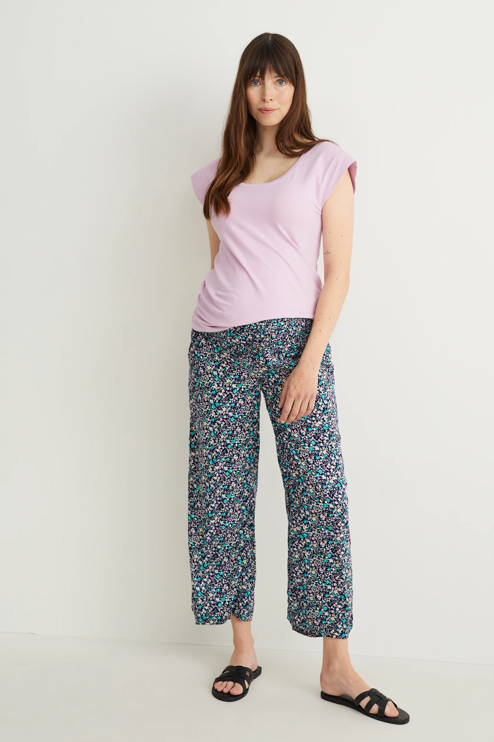 Maternity trousers - palazzo - floral