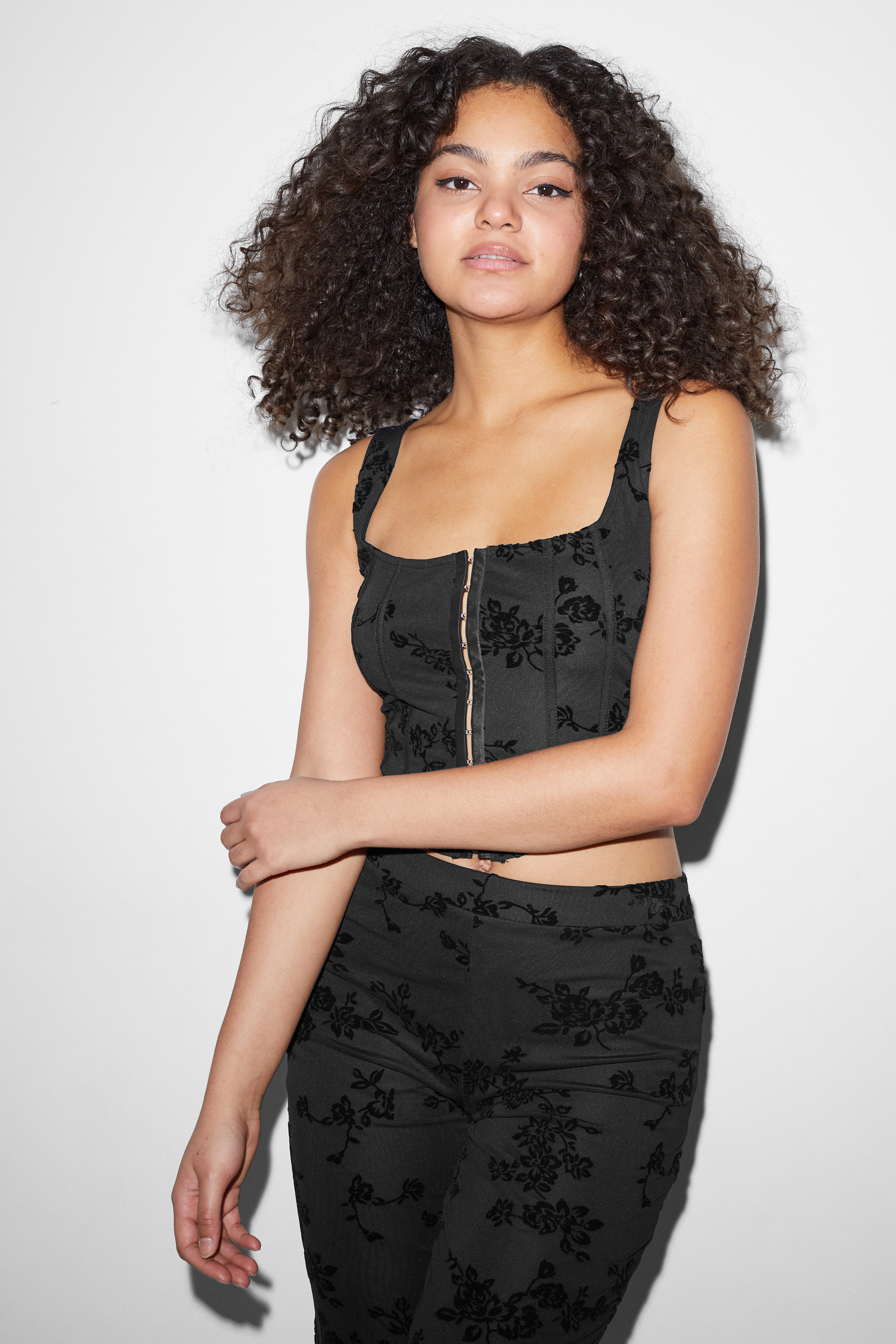 CLOCKHOUSE - cropped top - floral