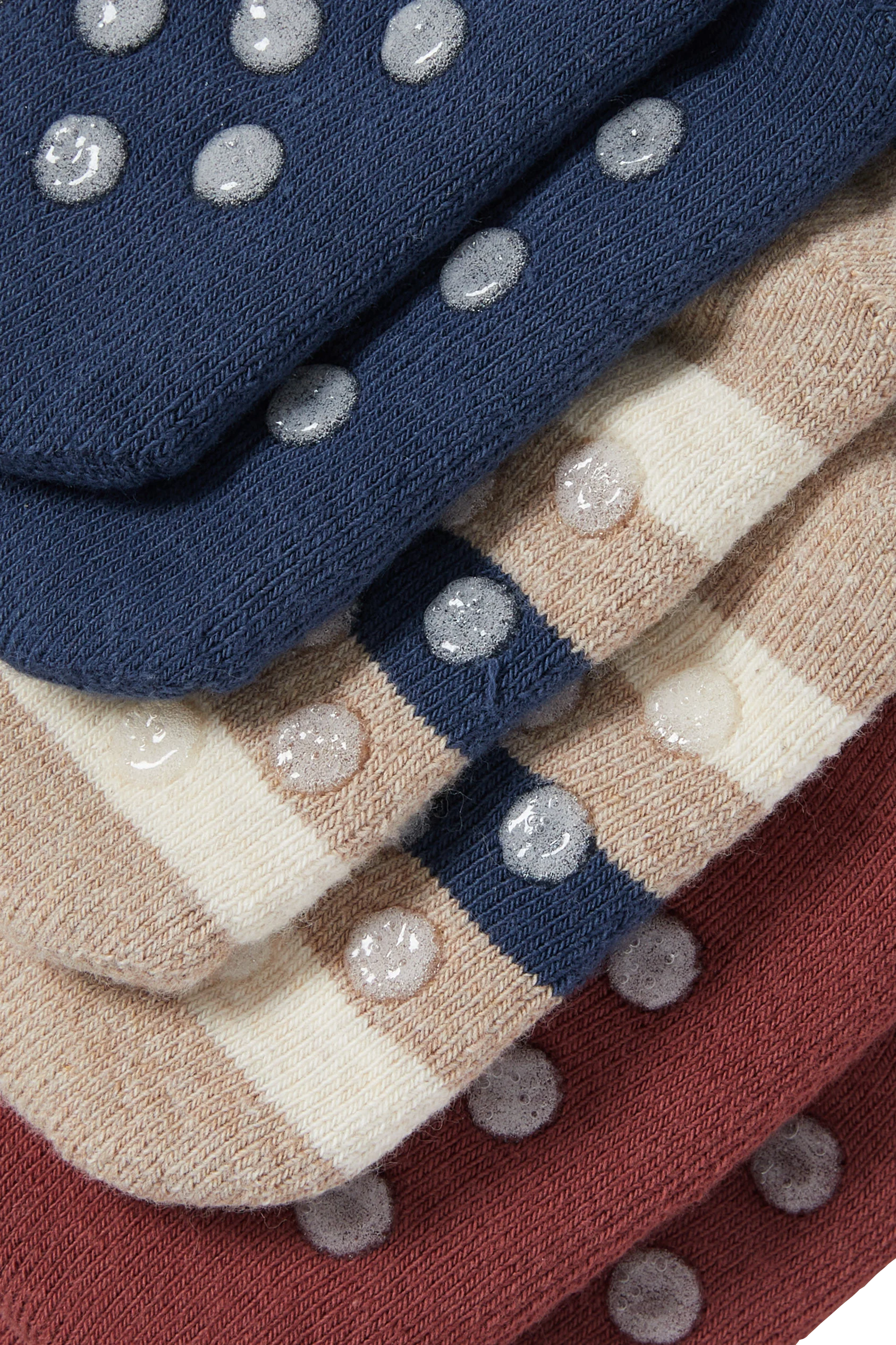 Multipack of 3 - elk - baby non-slip socks with motif