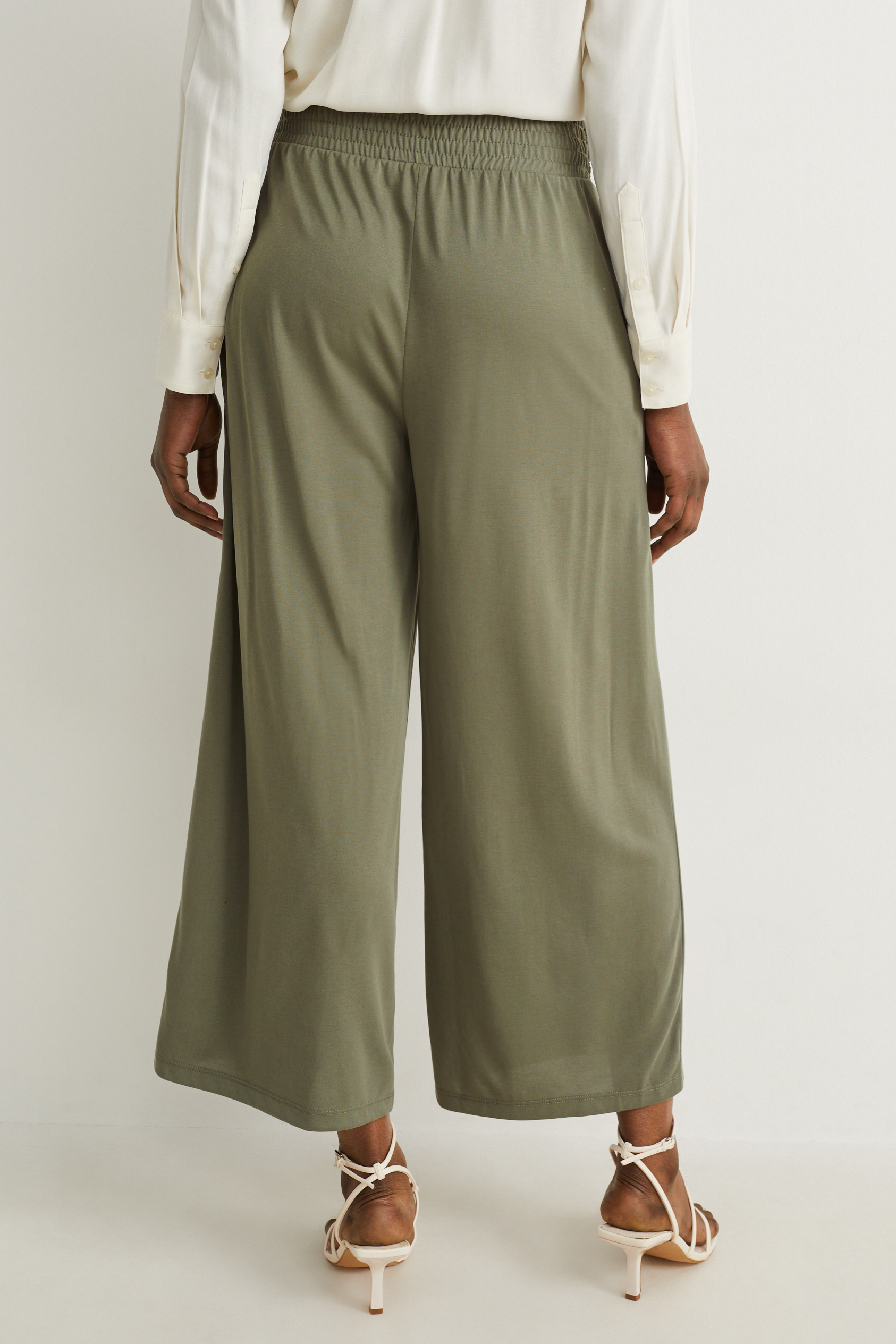 Jersey trousers - wide leg