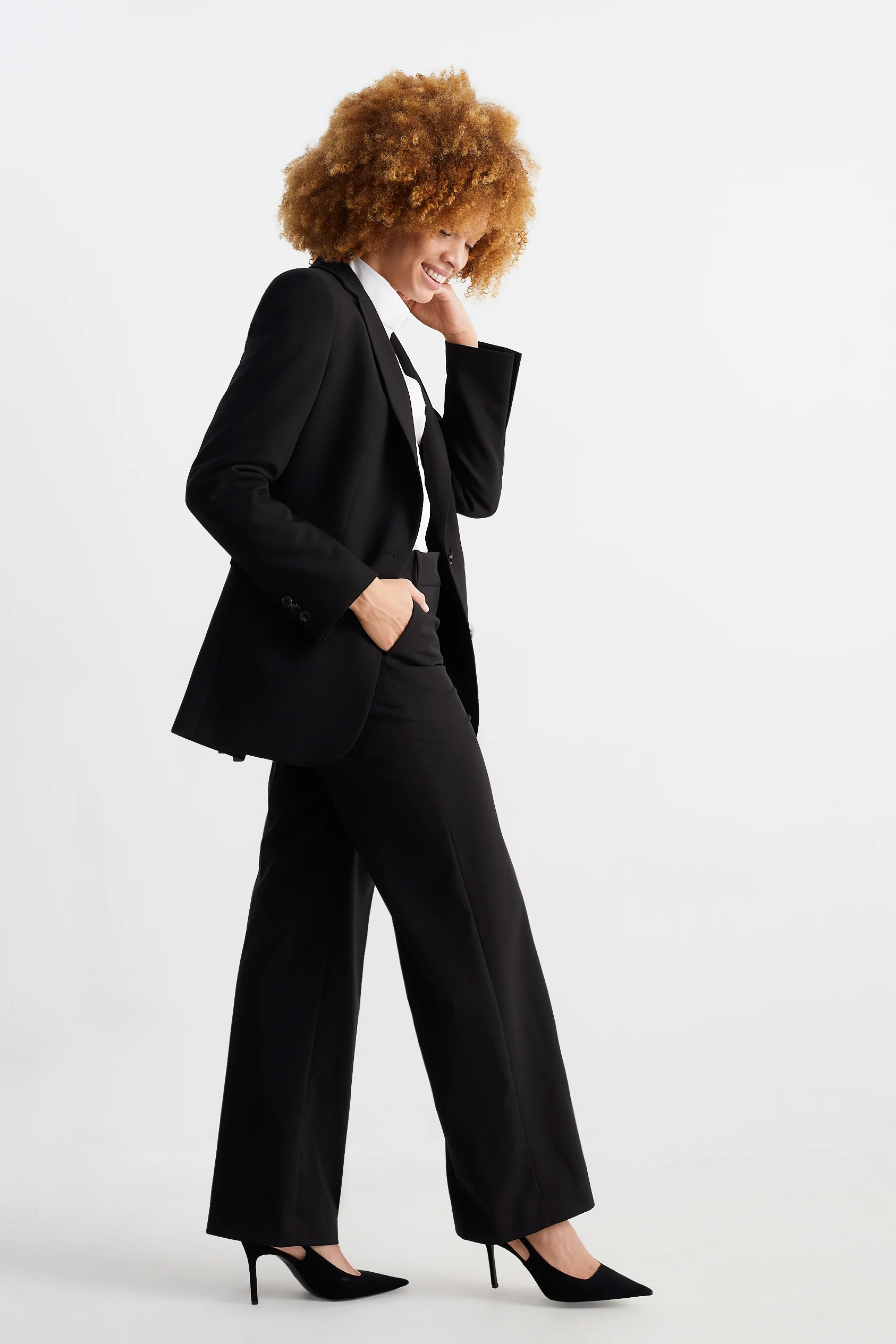 Business trousers - high waist - wide leg - Mix & match