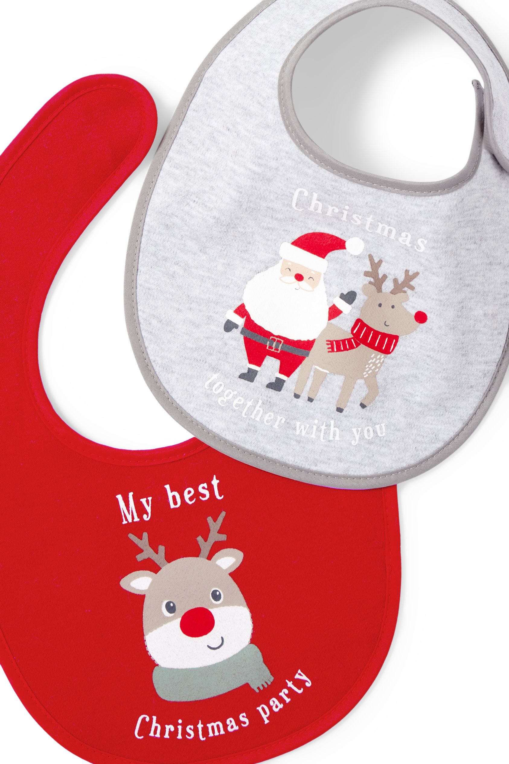 Multipack of 2 - baby Christmas bib